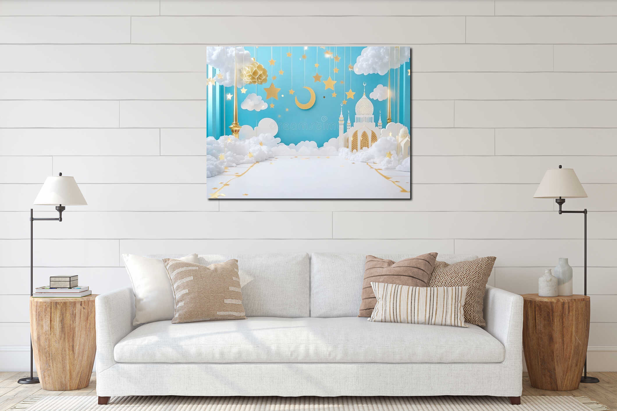 Canvas hanging interior mockup