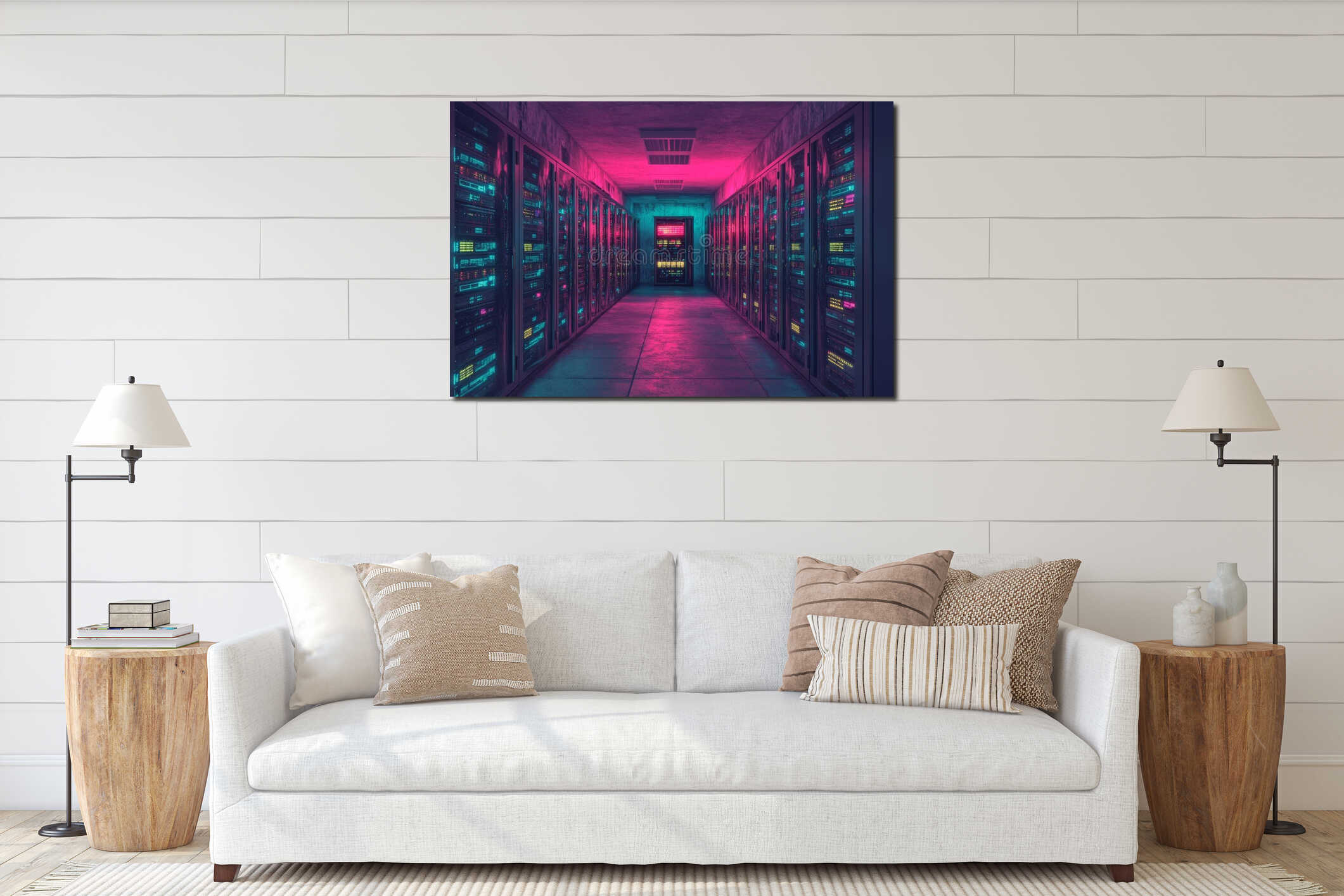 Canvas hanging interior mockup
