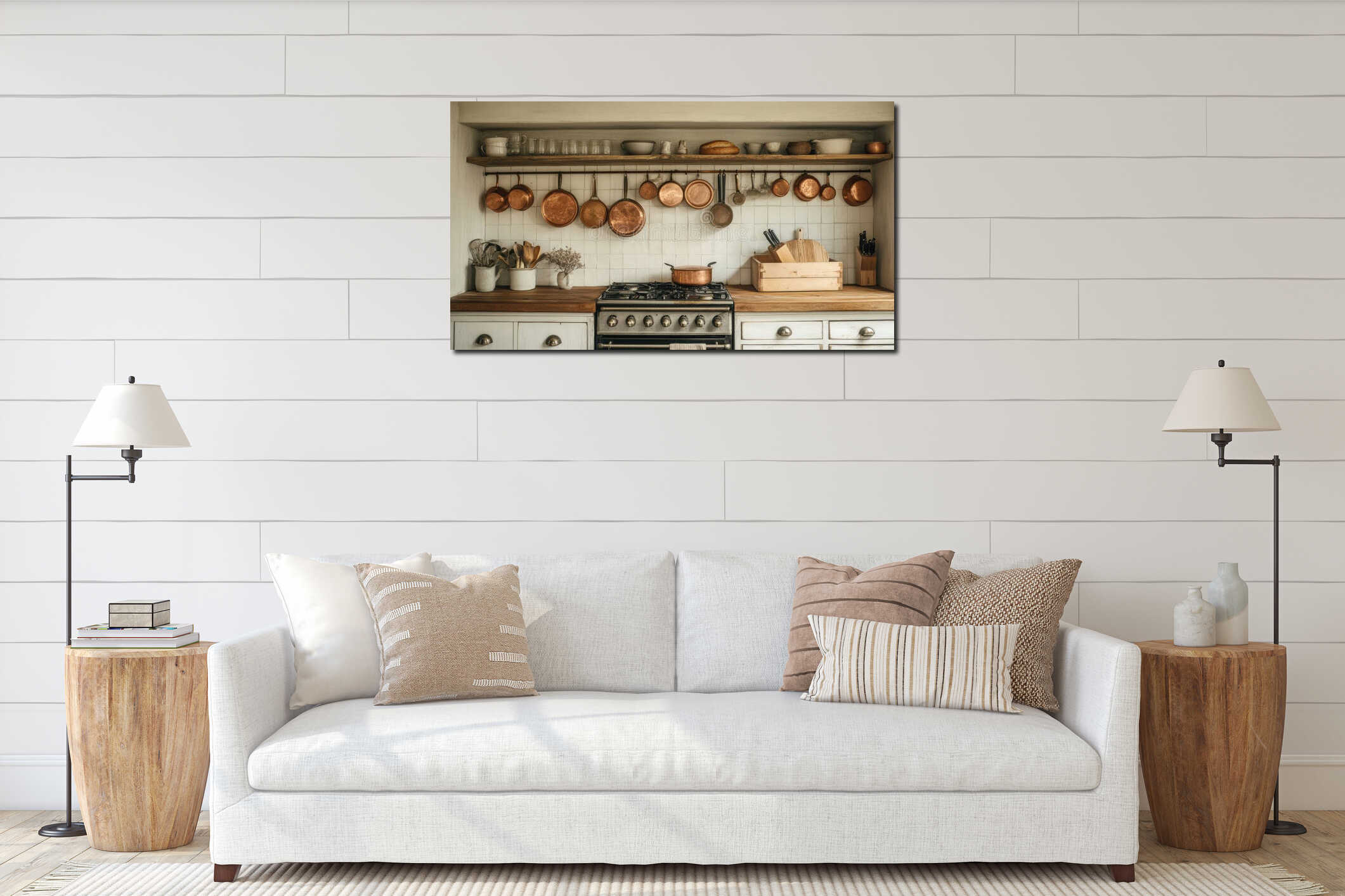 Canvas hanging interior mockup