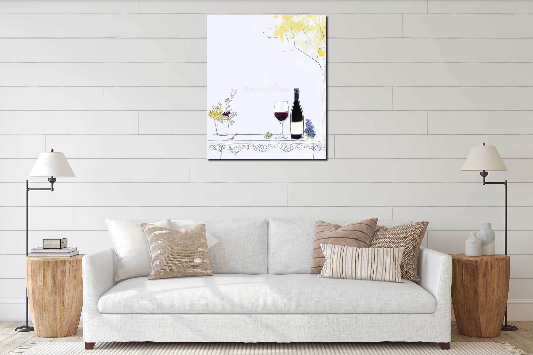 Canvas hanging interior mockup