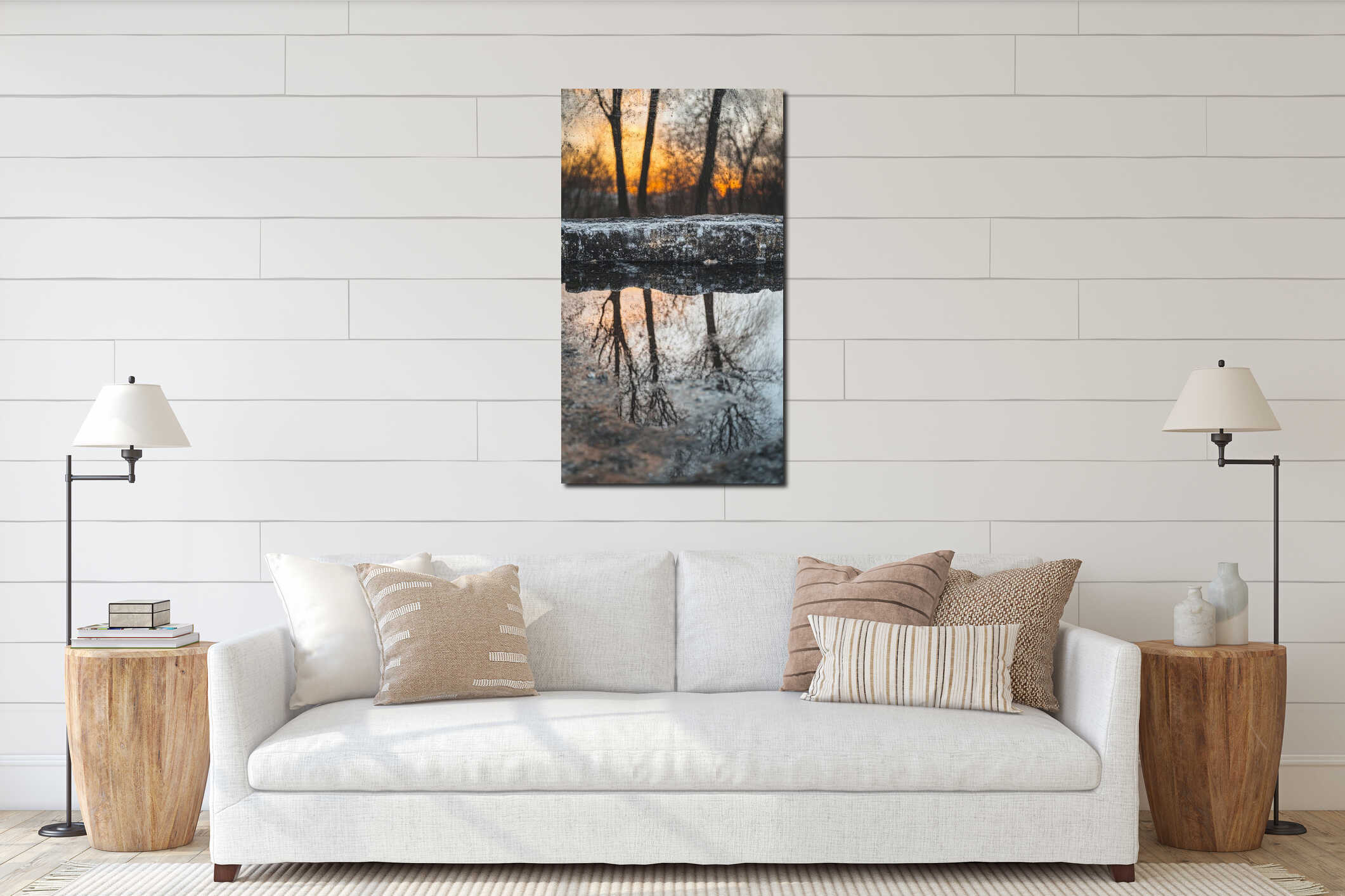 Canvas hanging interior mockup
