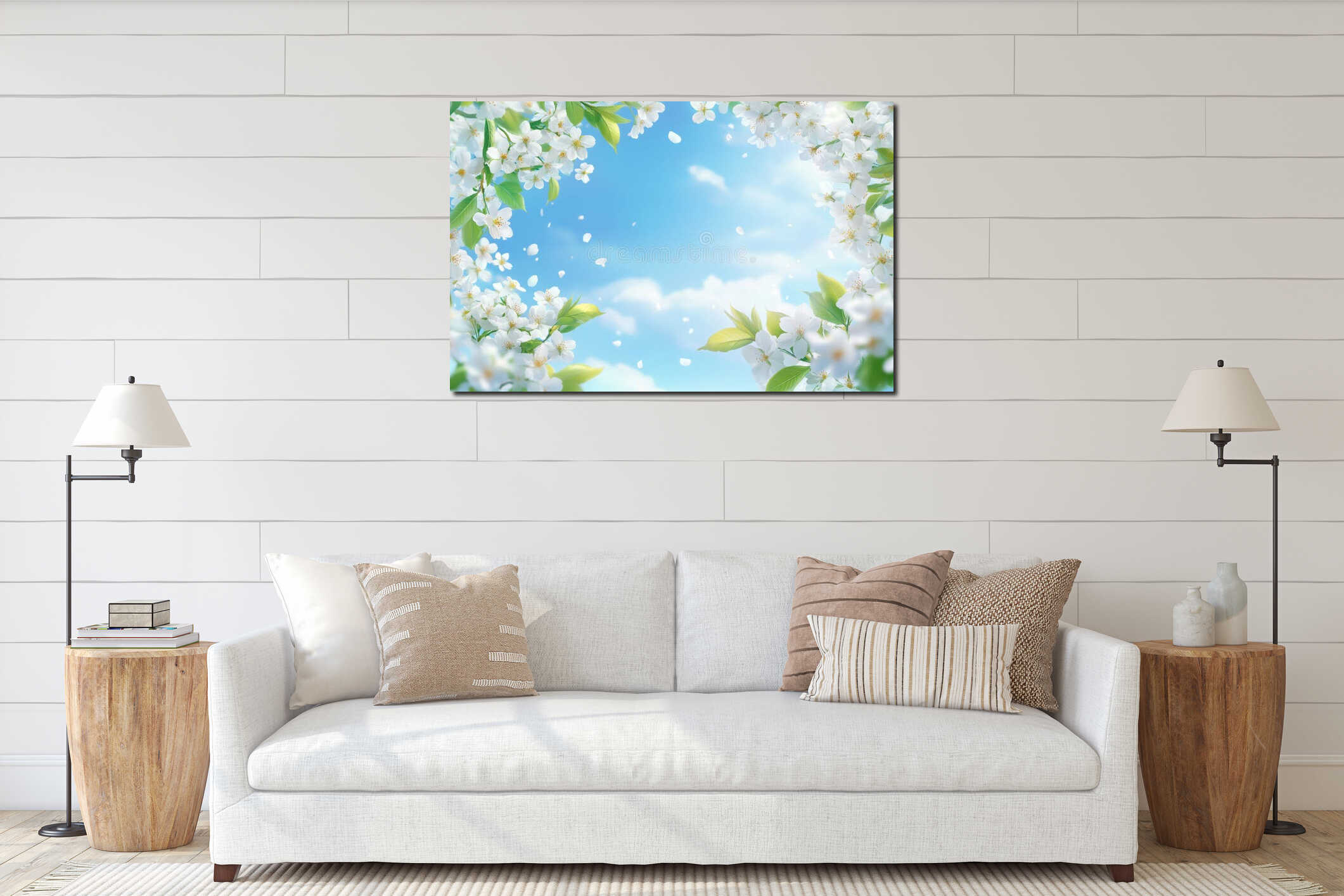 Canvas hanging interior mockup