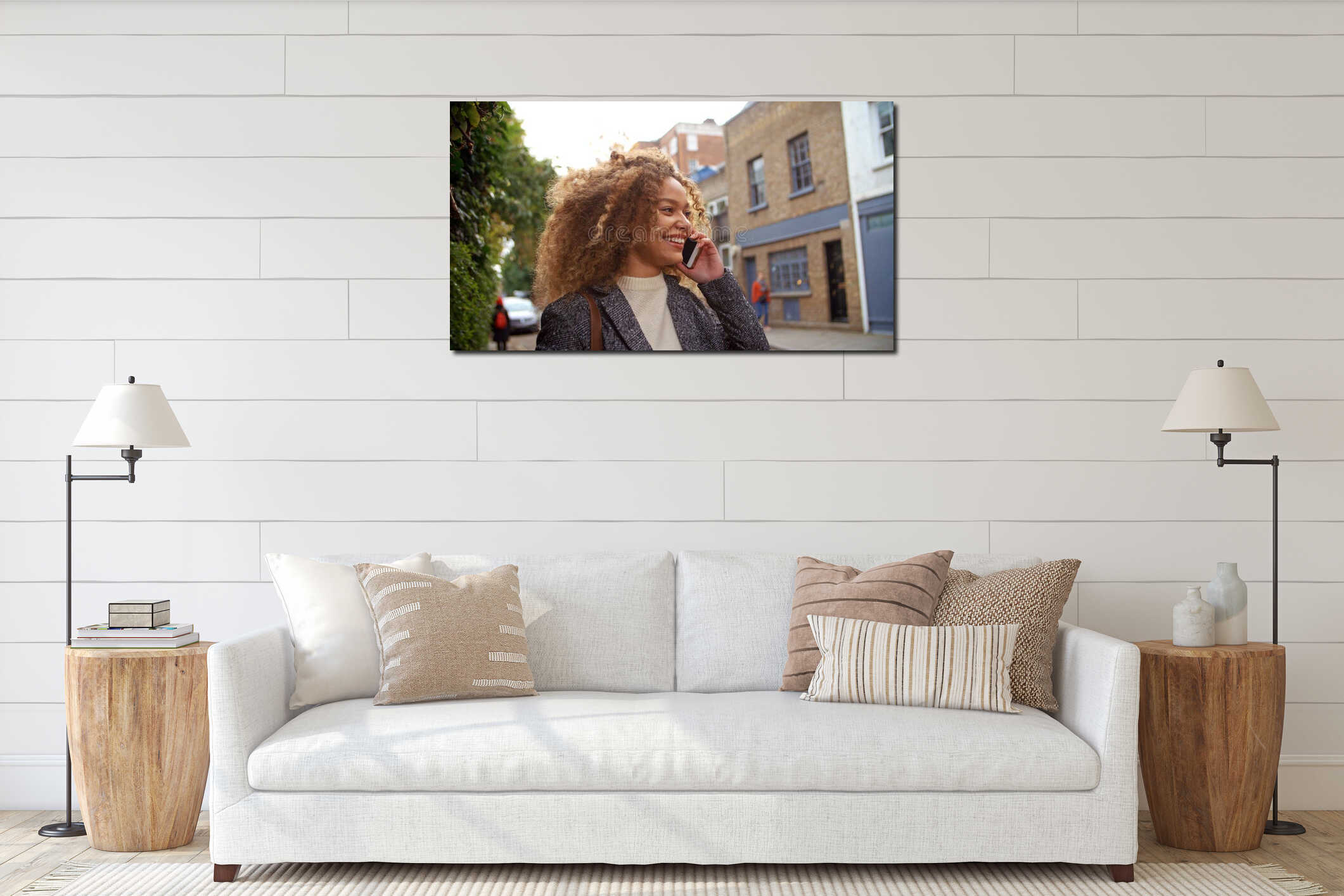Canvas hanging interior mockup