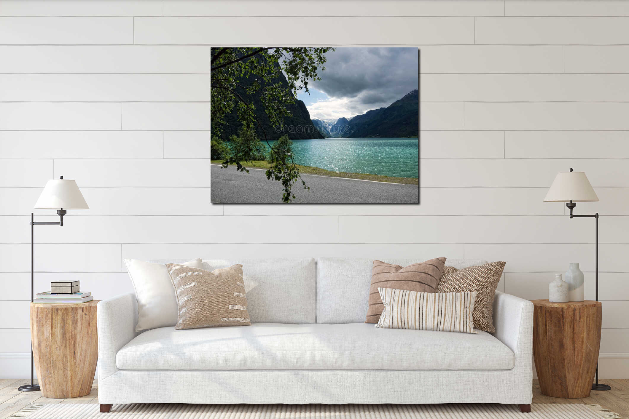 Canvas hanging interior mockup