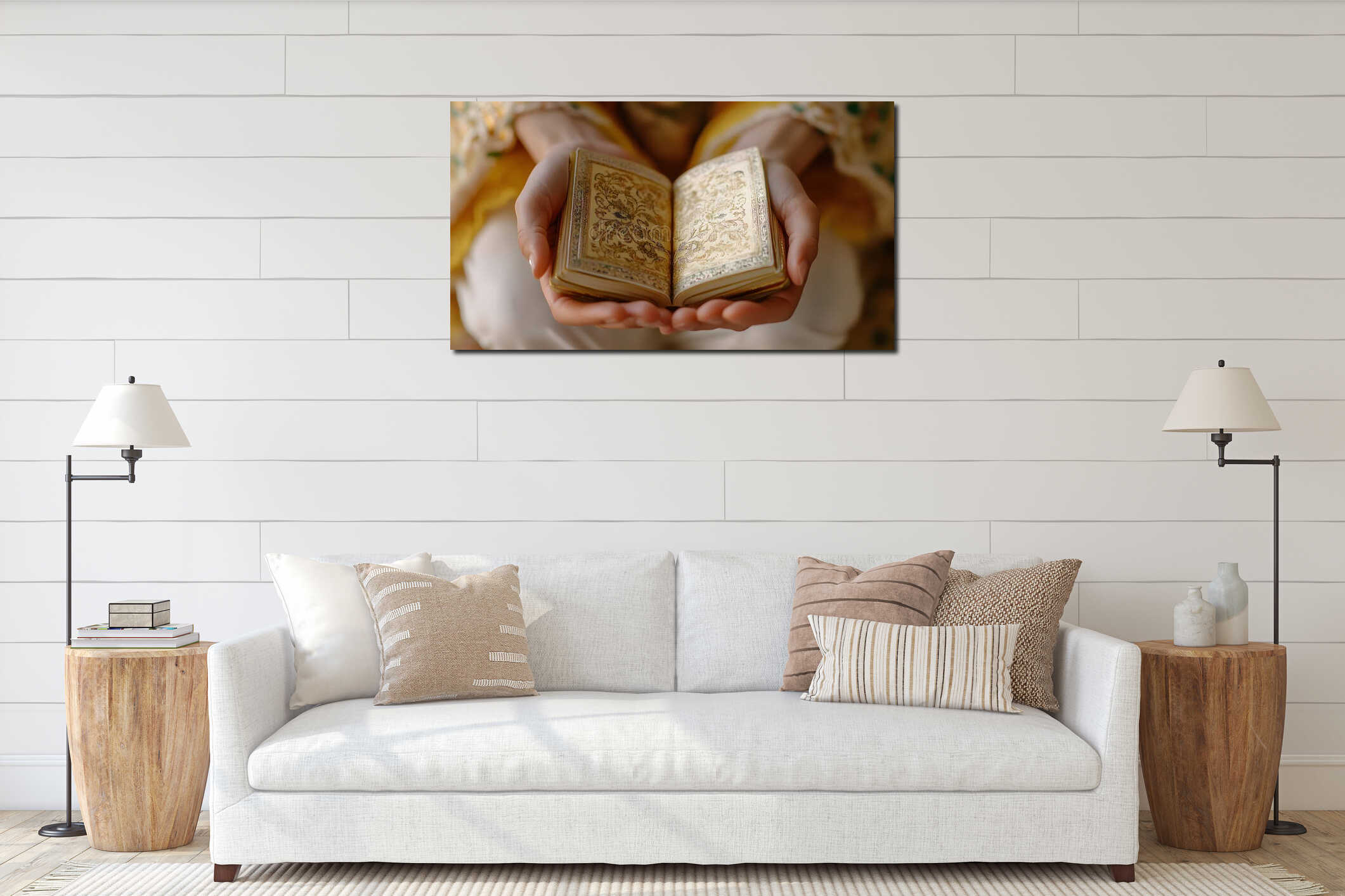 Canvas hanging interior mockup