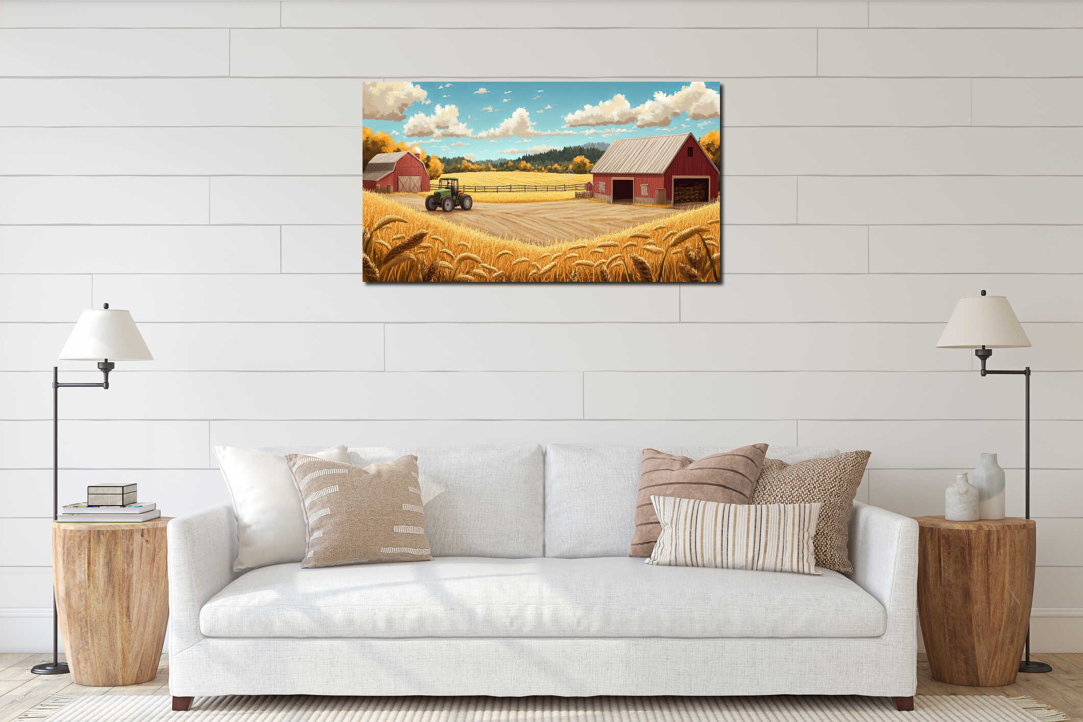 Canvas hanging interior mockup