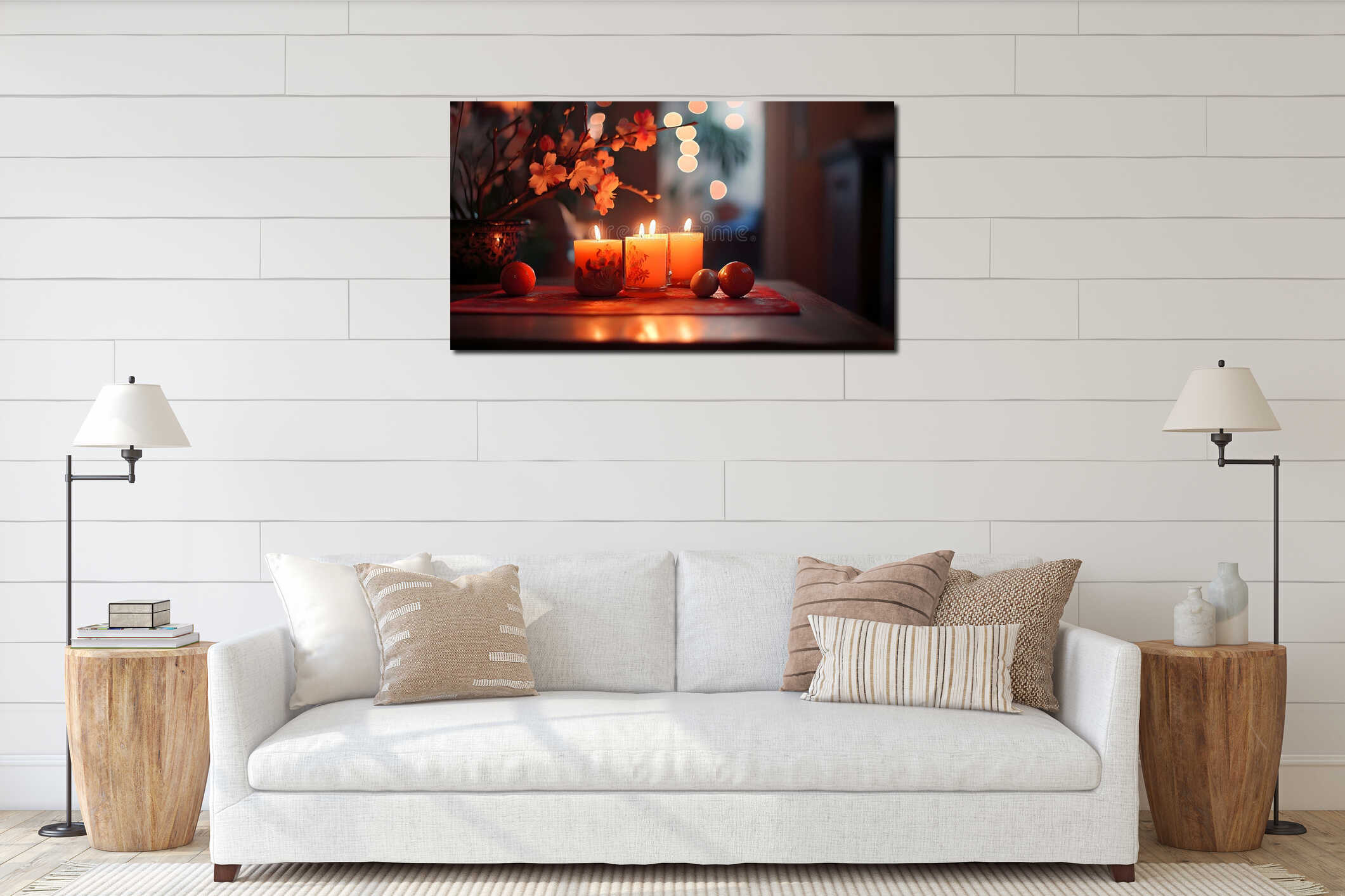 Canvas hanging interior mockup