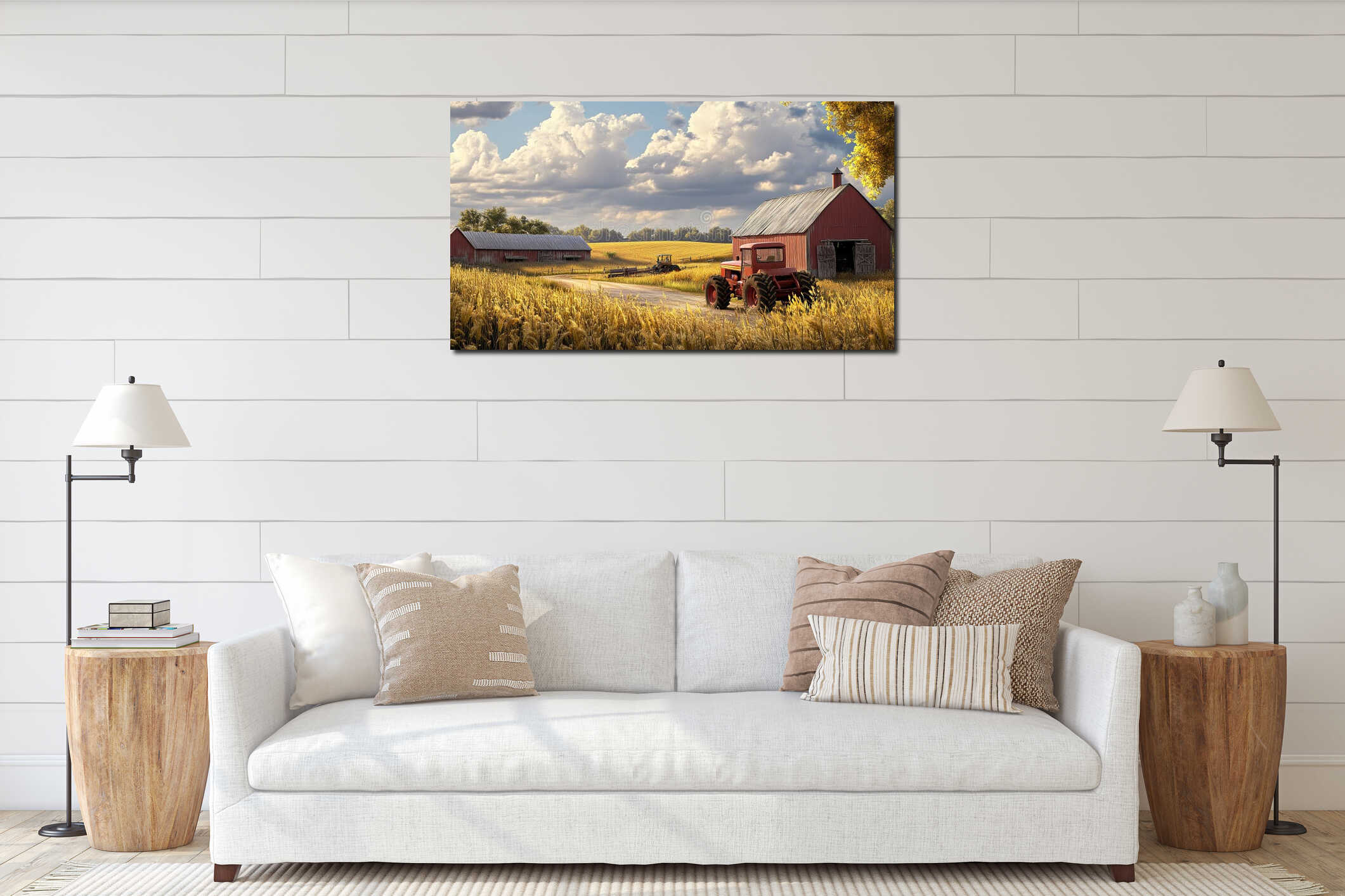 Canvas hanging interior mockup