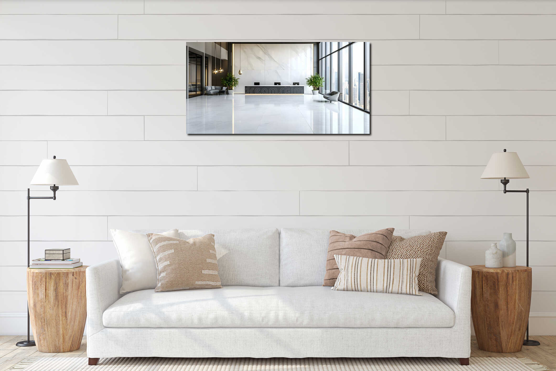 Canvas hanging interior mockup