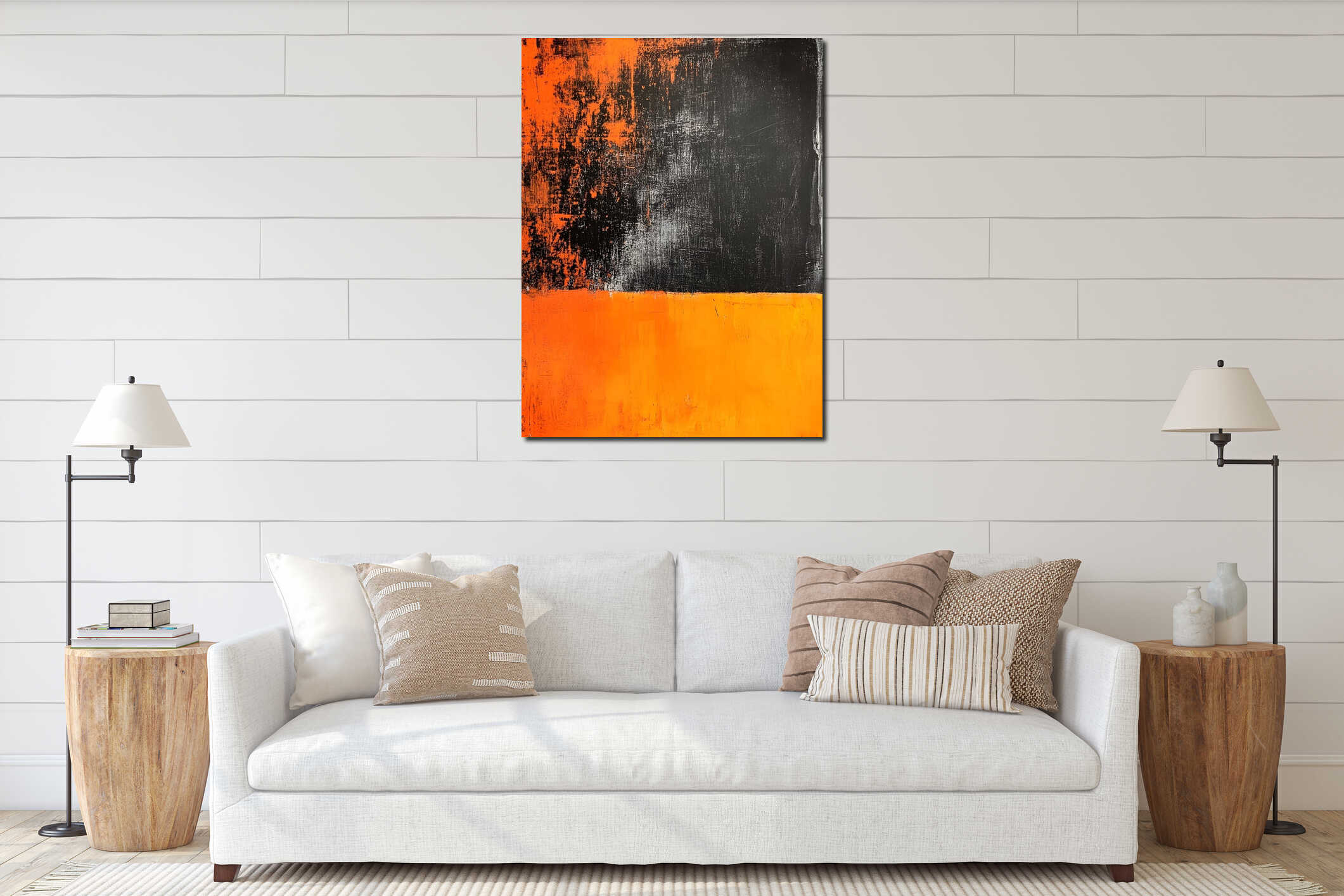 Canvas hanging interior mockup