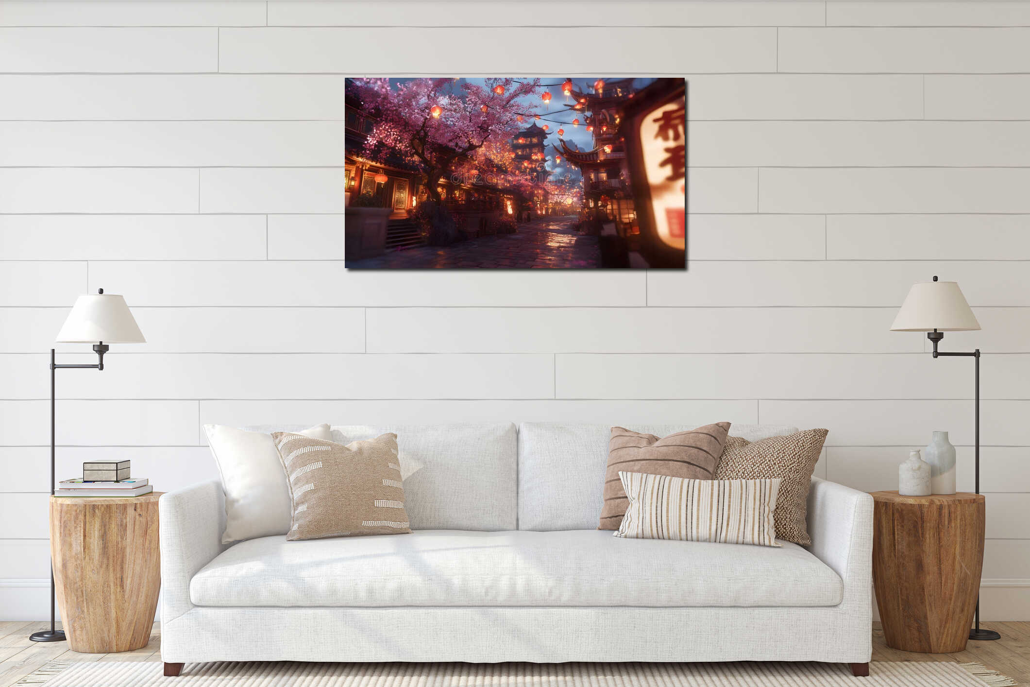 Canvas hanging interior mockup