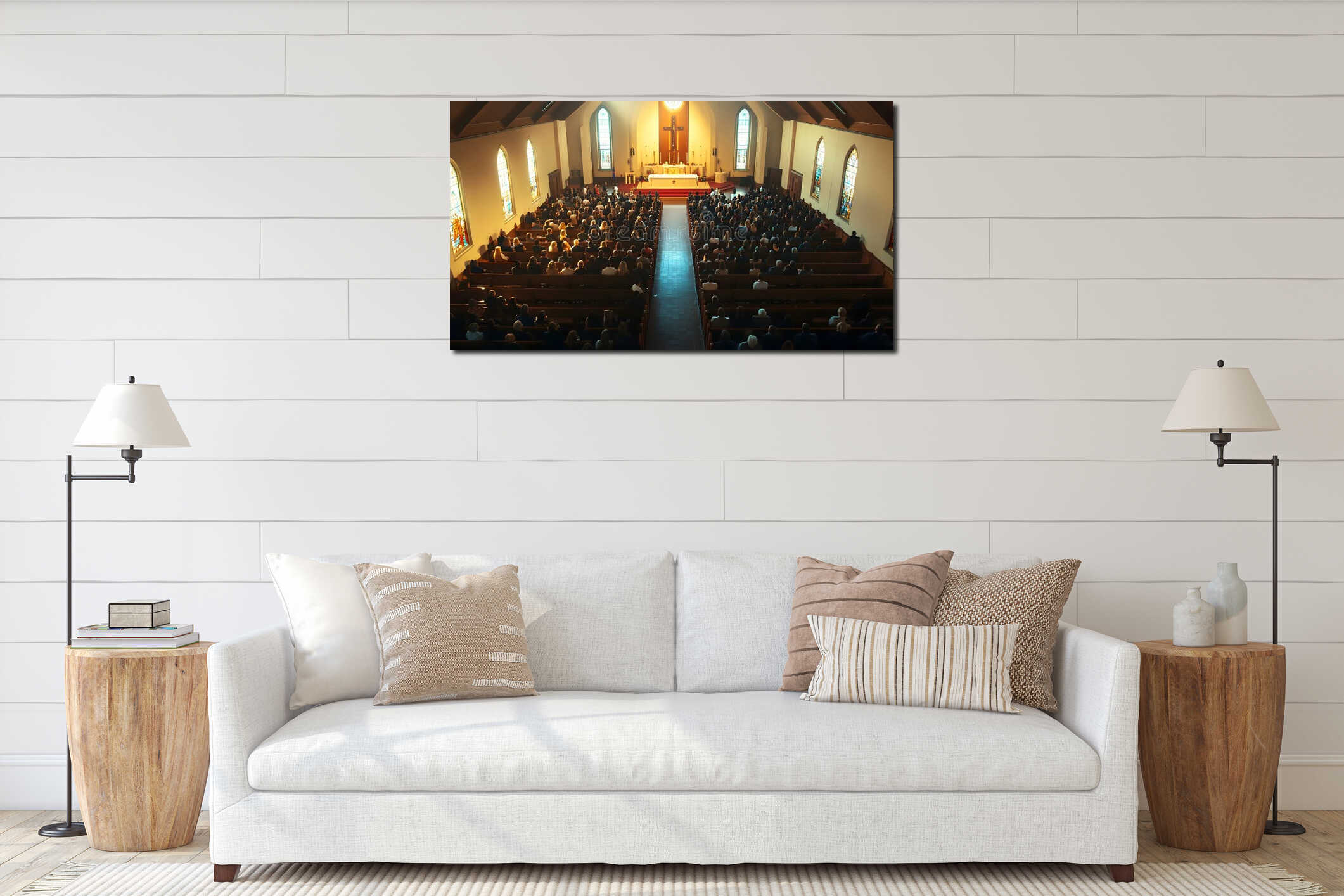 Canvas hanging interior mockup