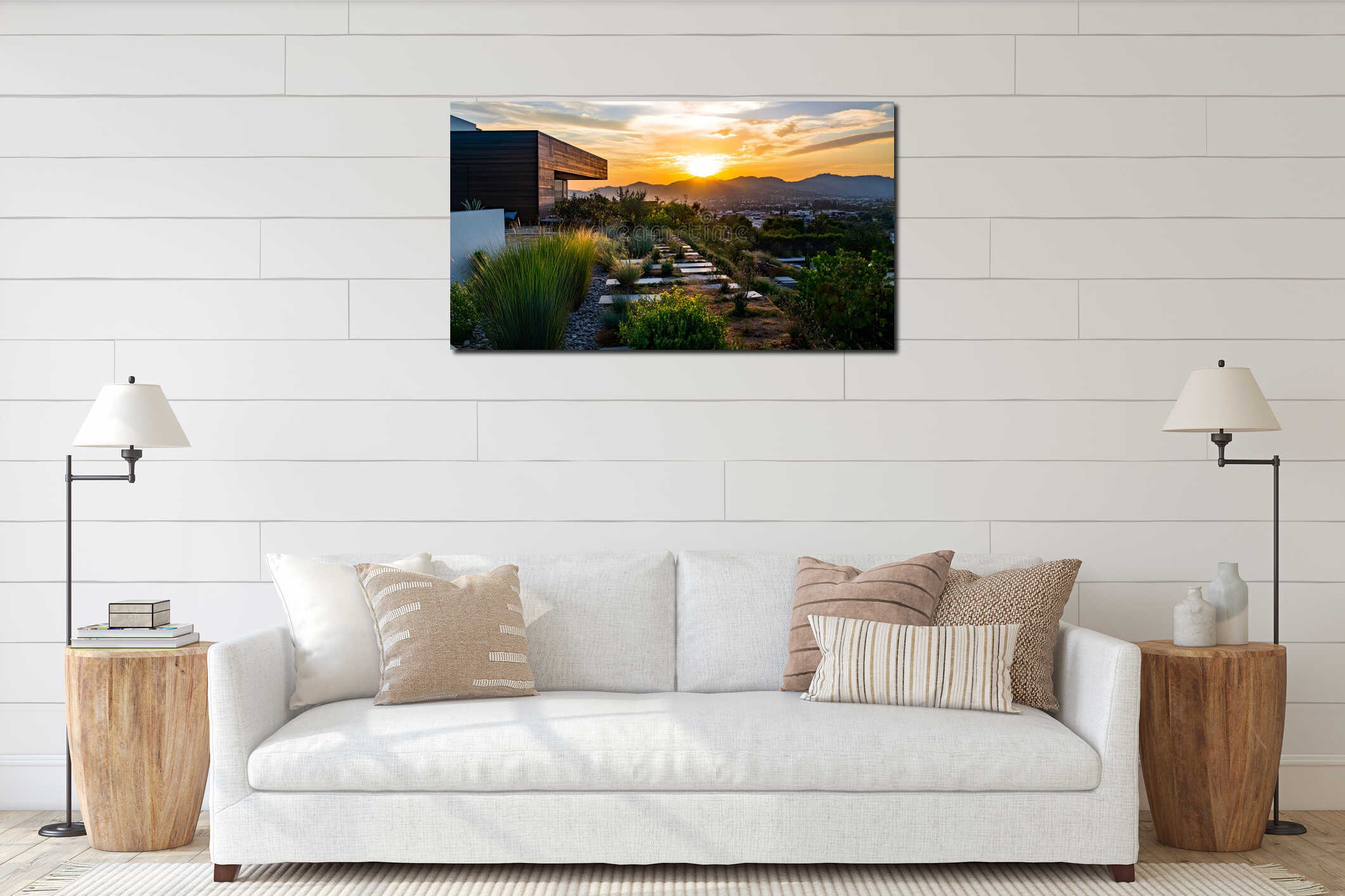 Canvas hanging interior mockup