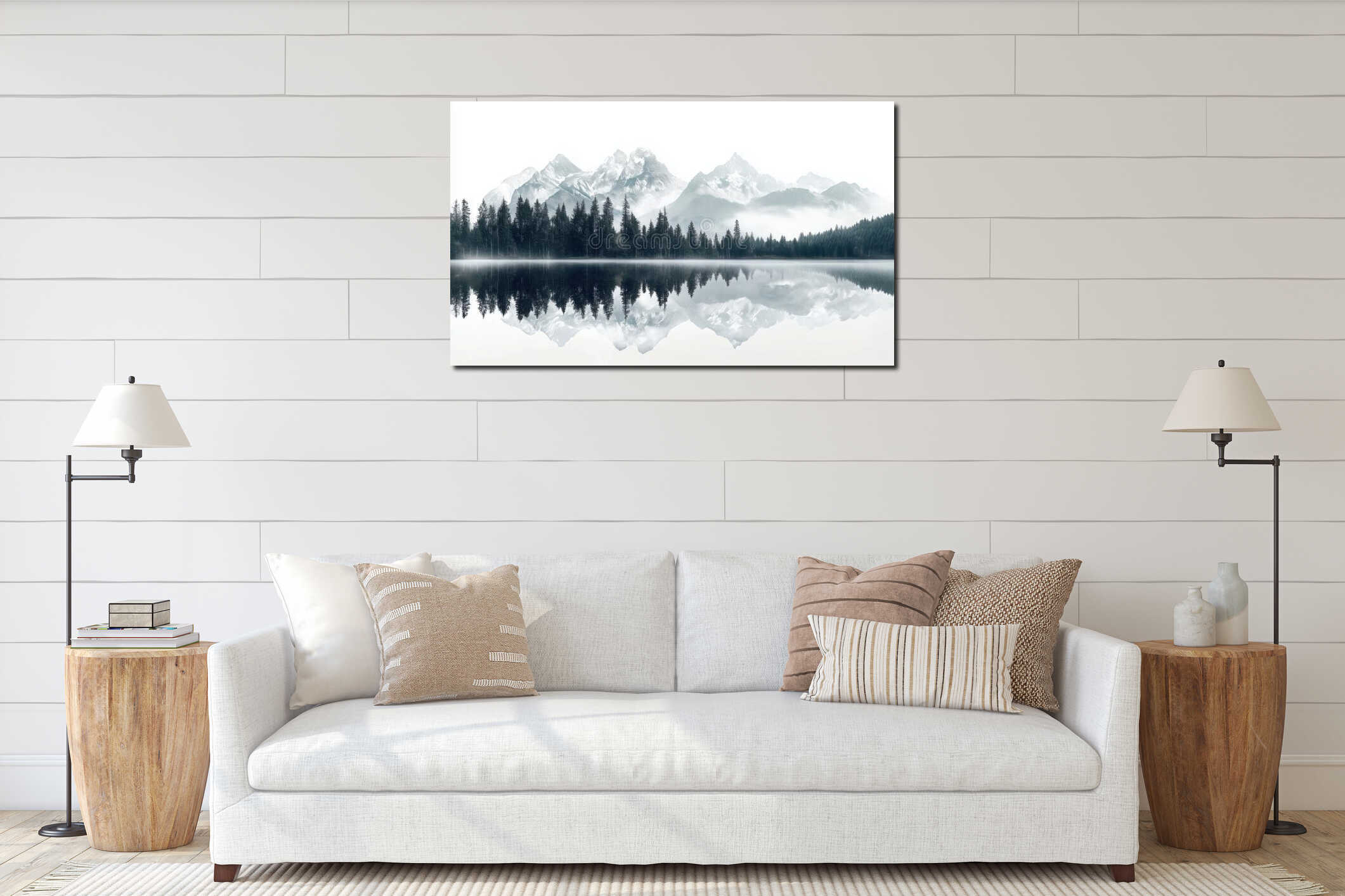 Canvas hanging interior mockup