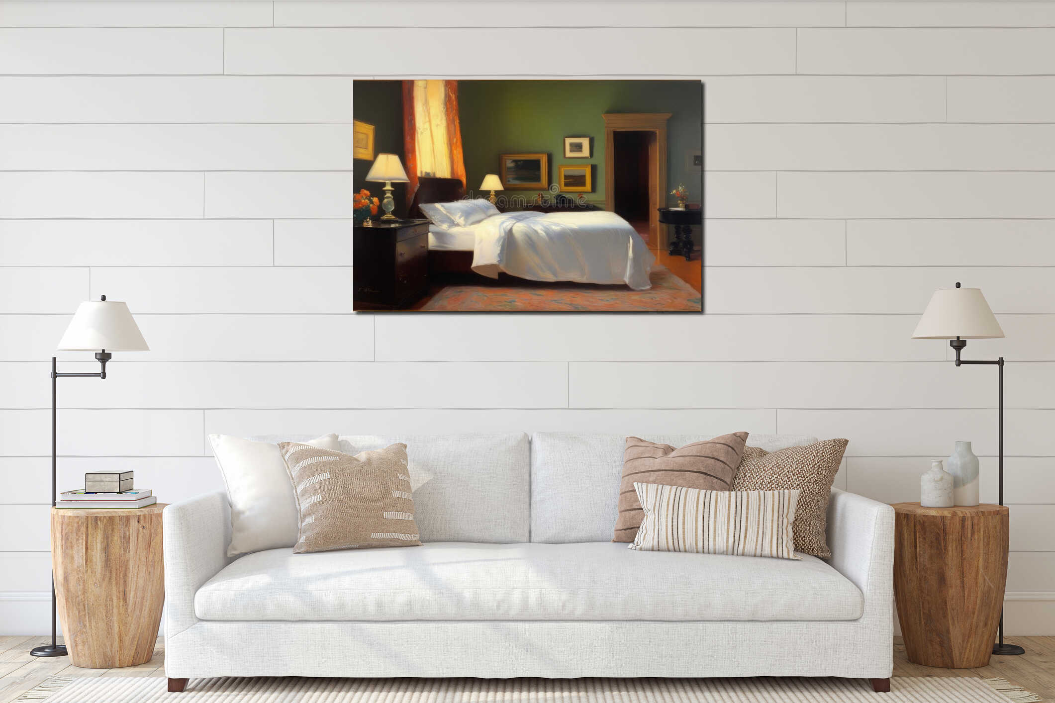 Canvas hanging interior mockup