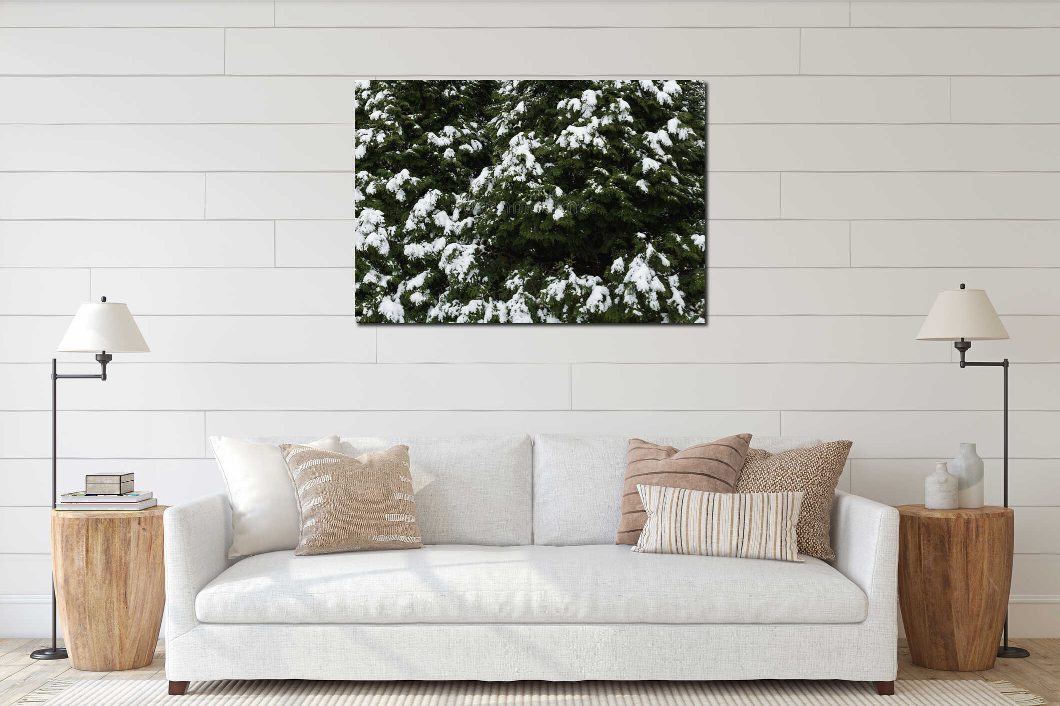 Canvas hanging interior mockup