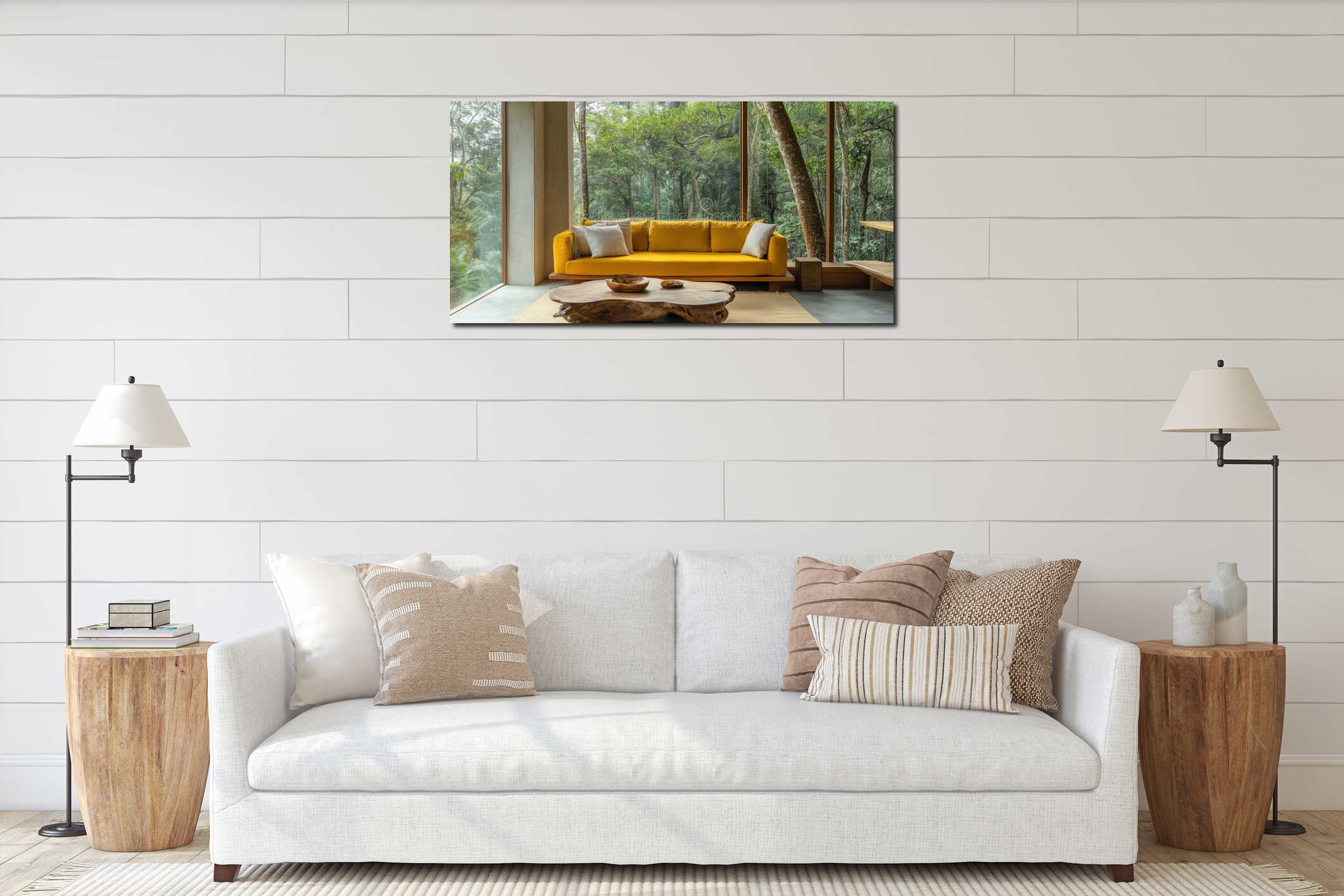 Canvas hanging interior mockup