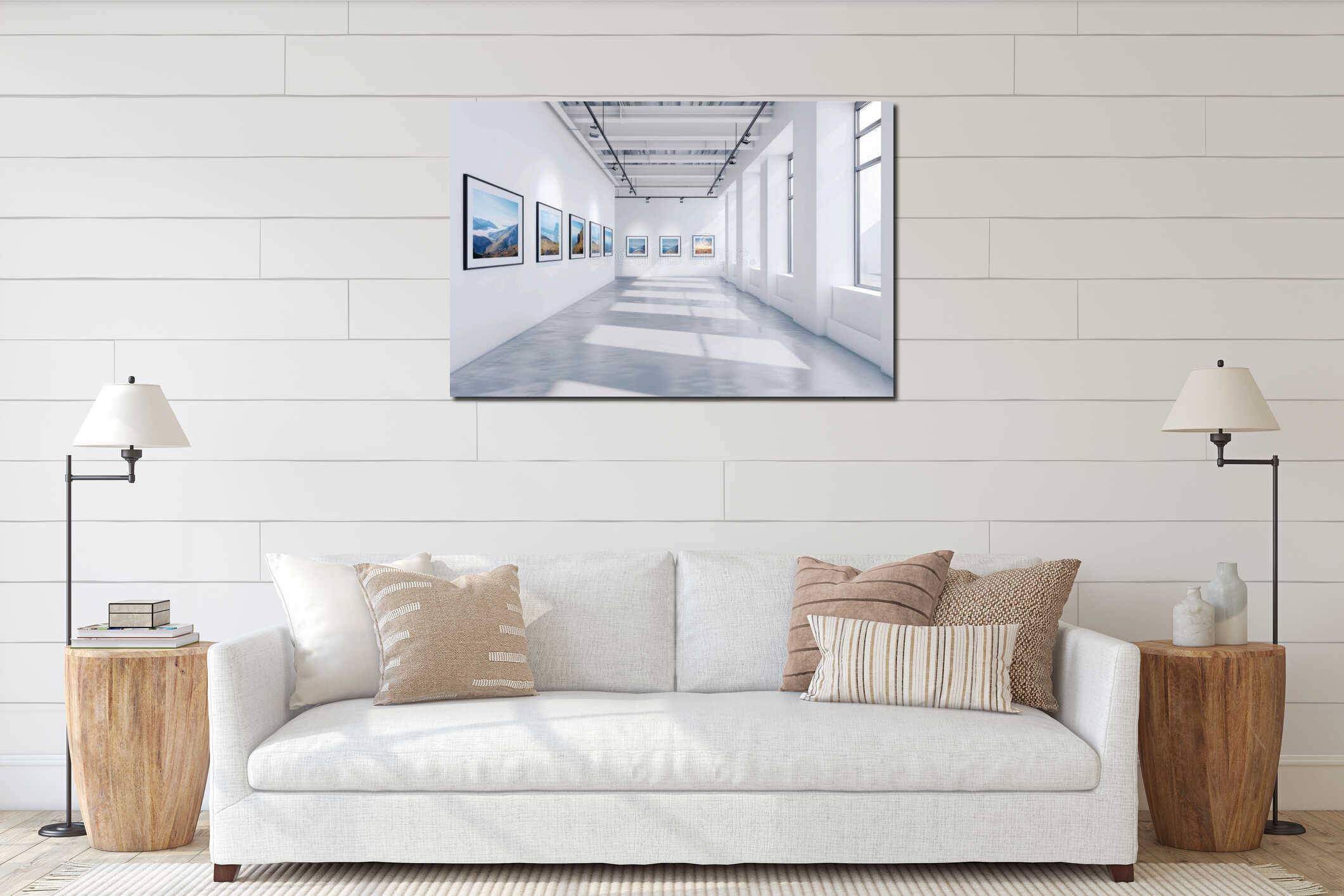 Canvas hanging interior mockup