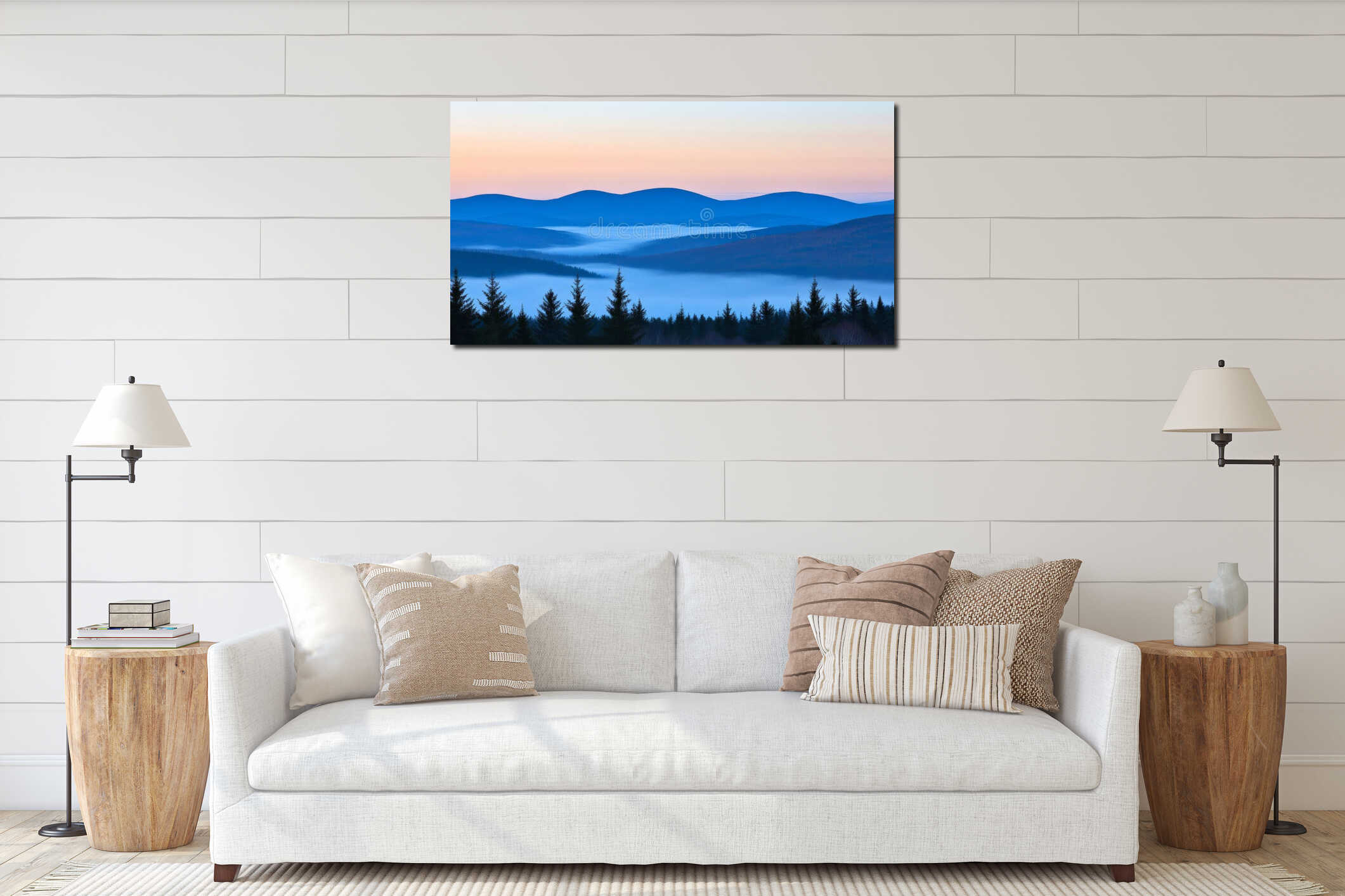 Canvas hanging interior mockup