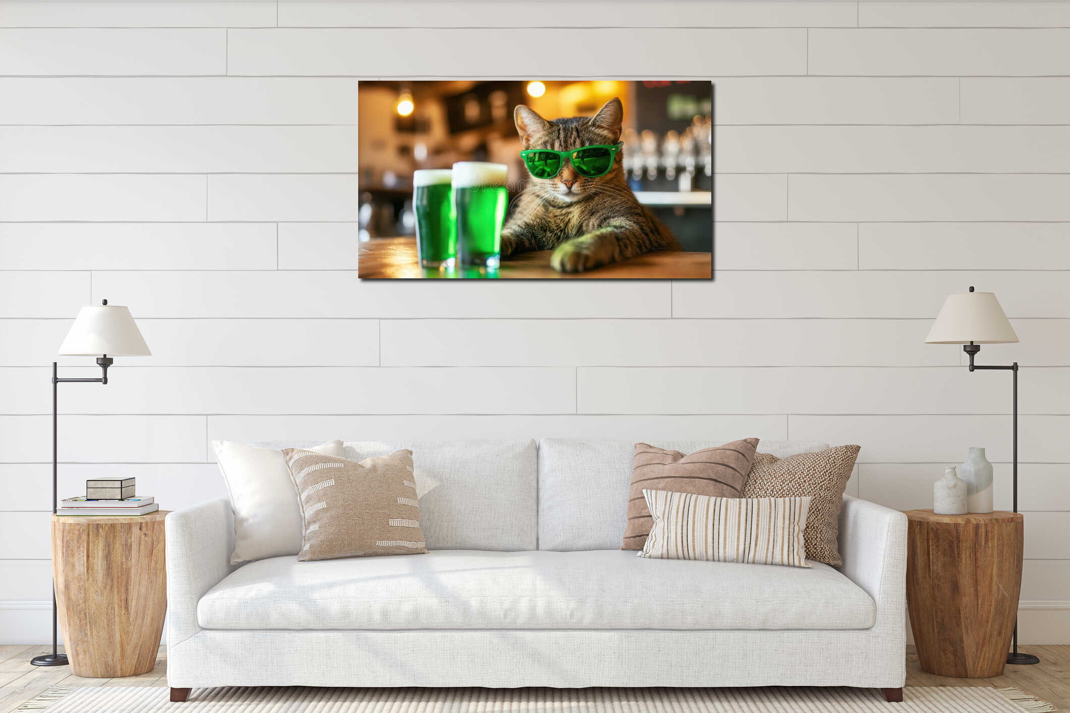 Canvas hanging interior mockup