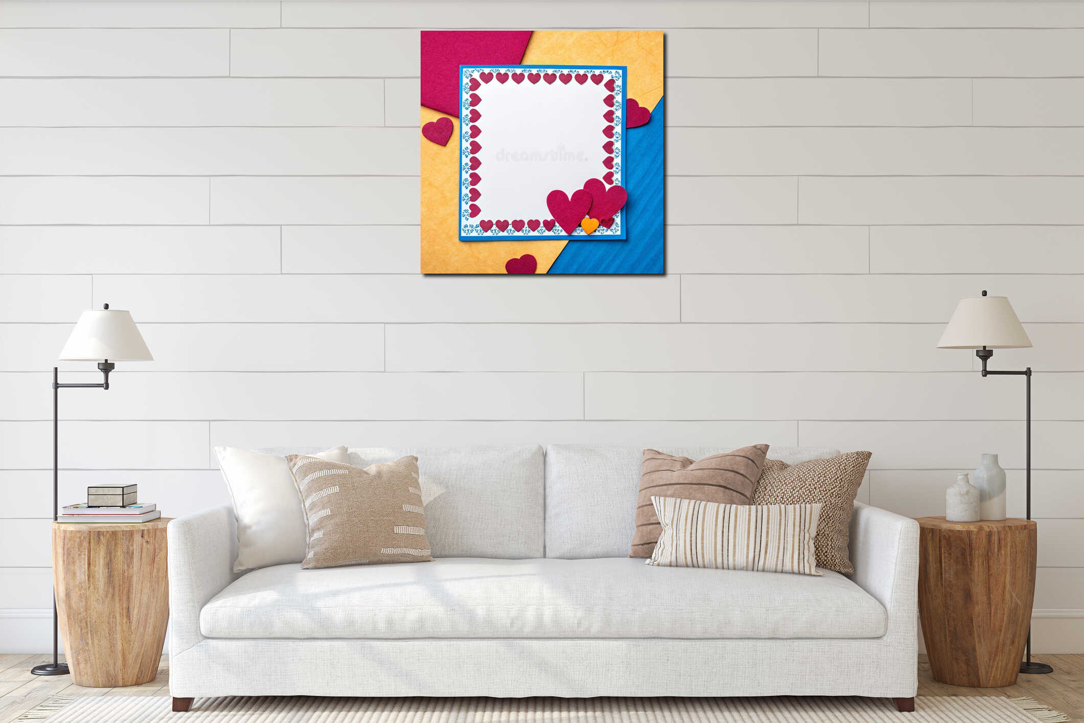Canvas hanging interior mockup