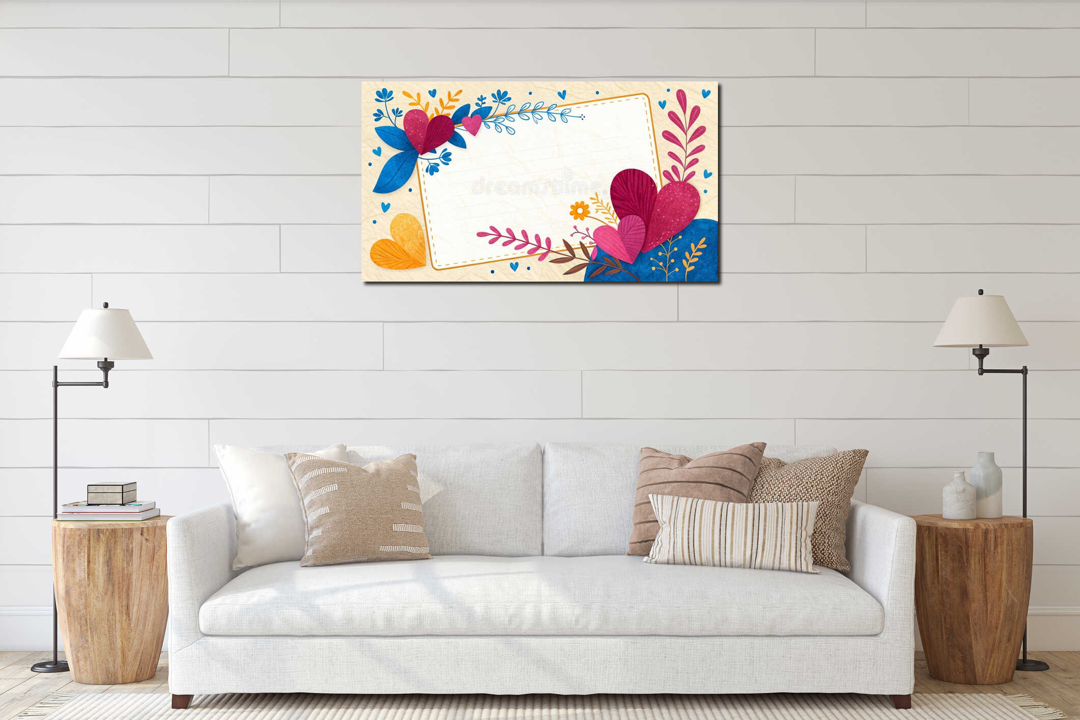 Canvas hanging interior mockup