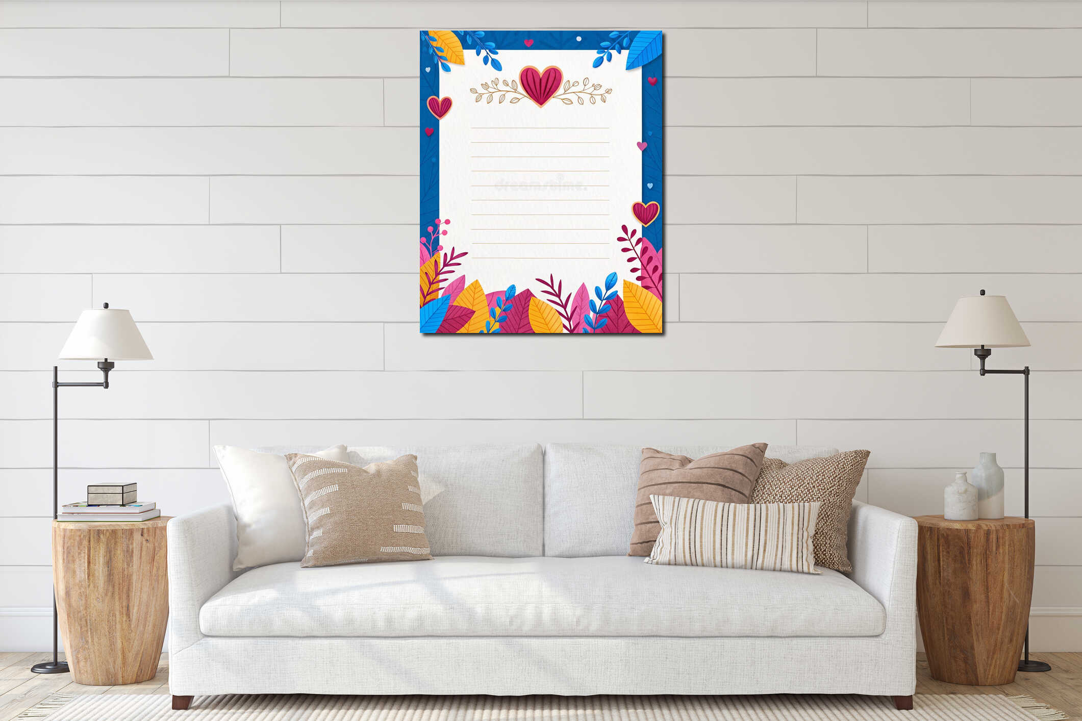 Canvas hanging interior mockup