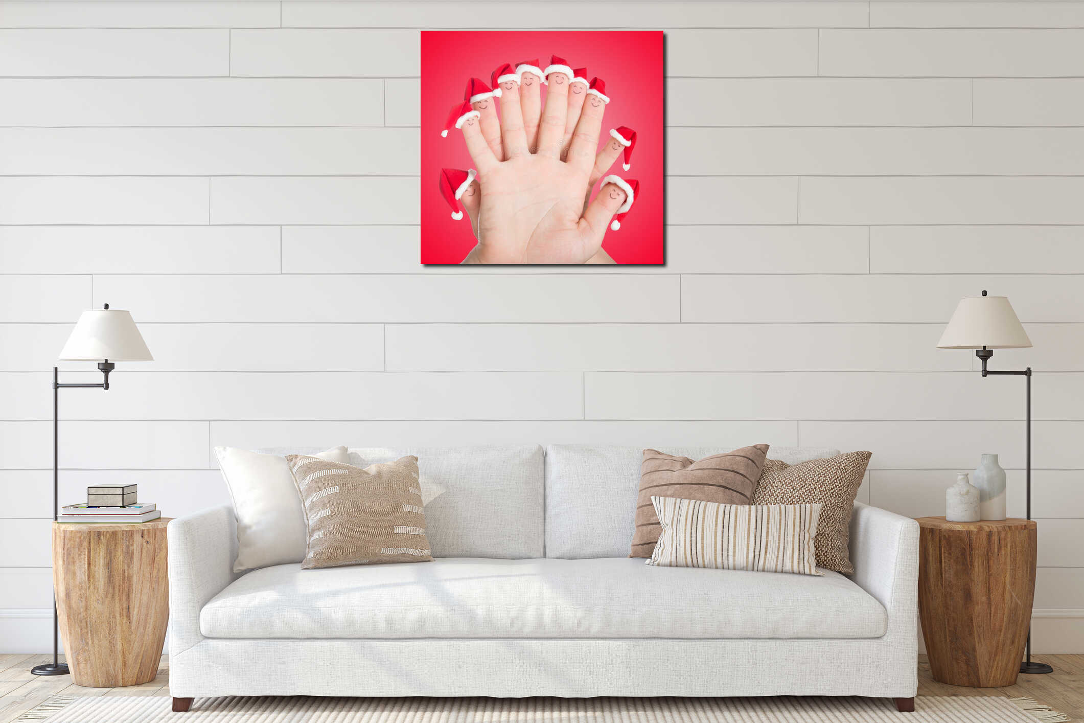 Canvas hanging interior mockup