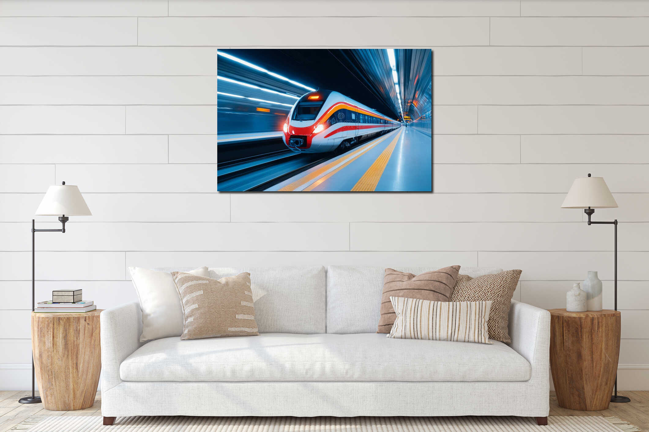 Canvas hanging interior mockup