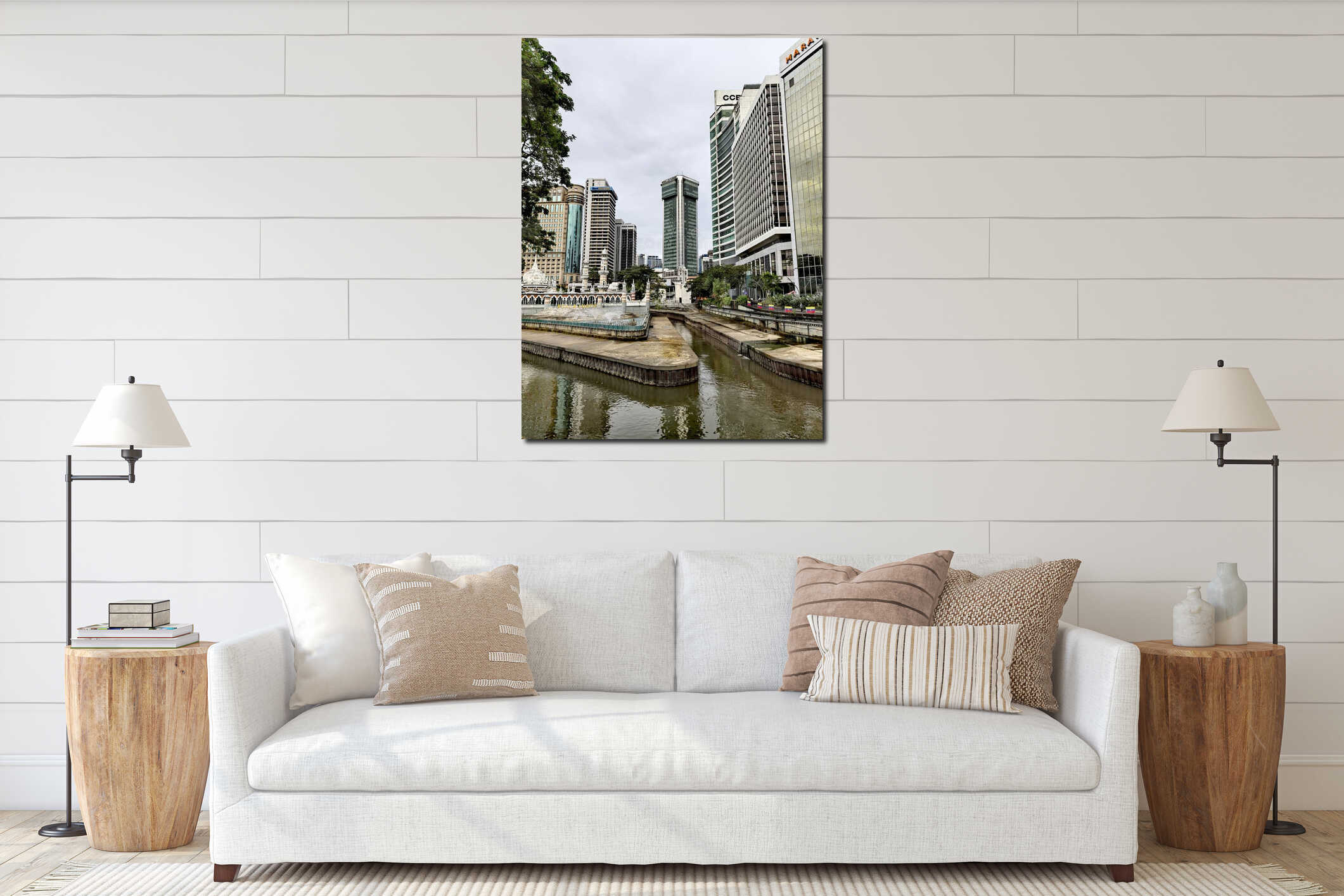 Canvas hanging interior mockup