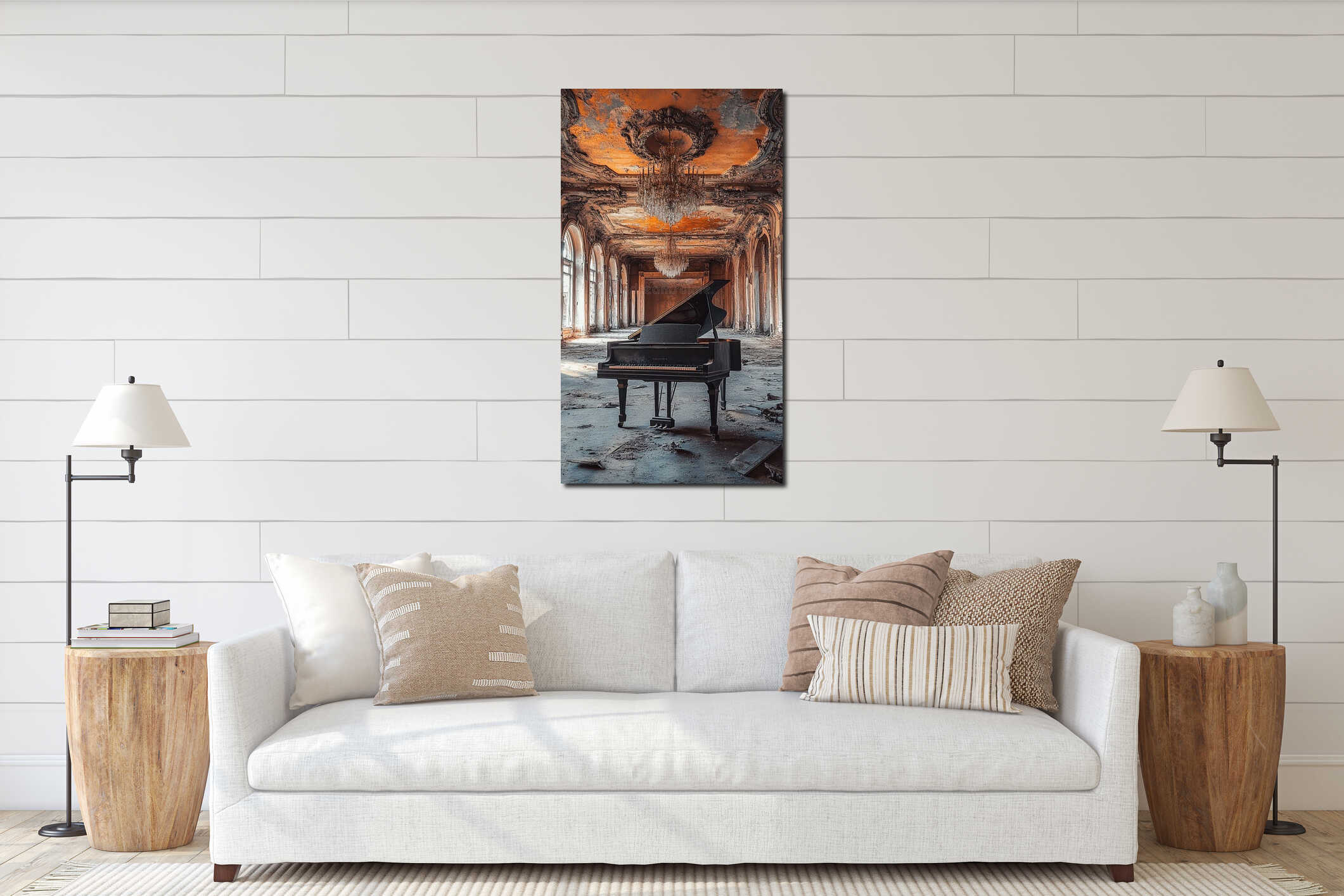 Canvas hanging interior mockup