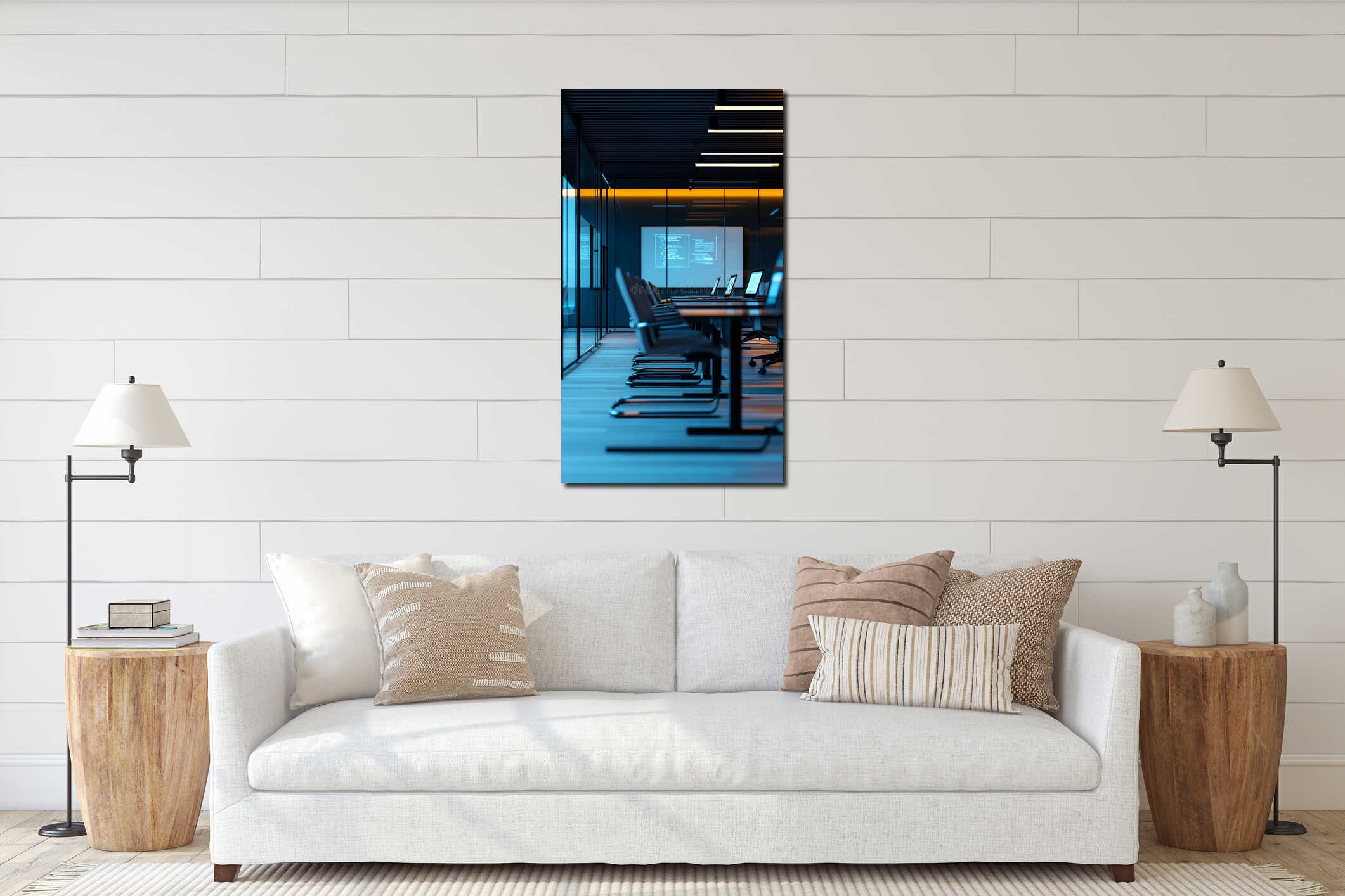 Canvas hanging interior mockup