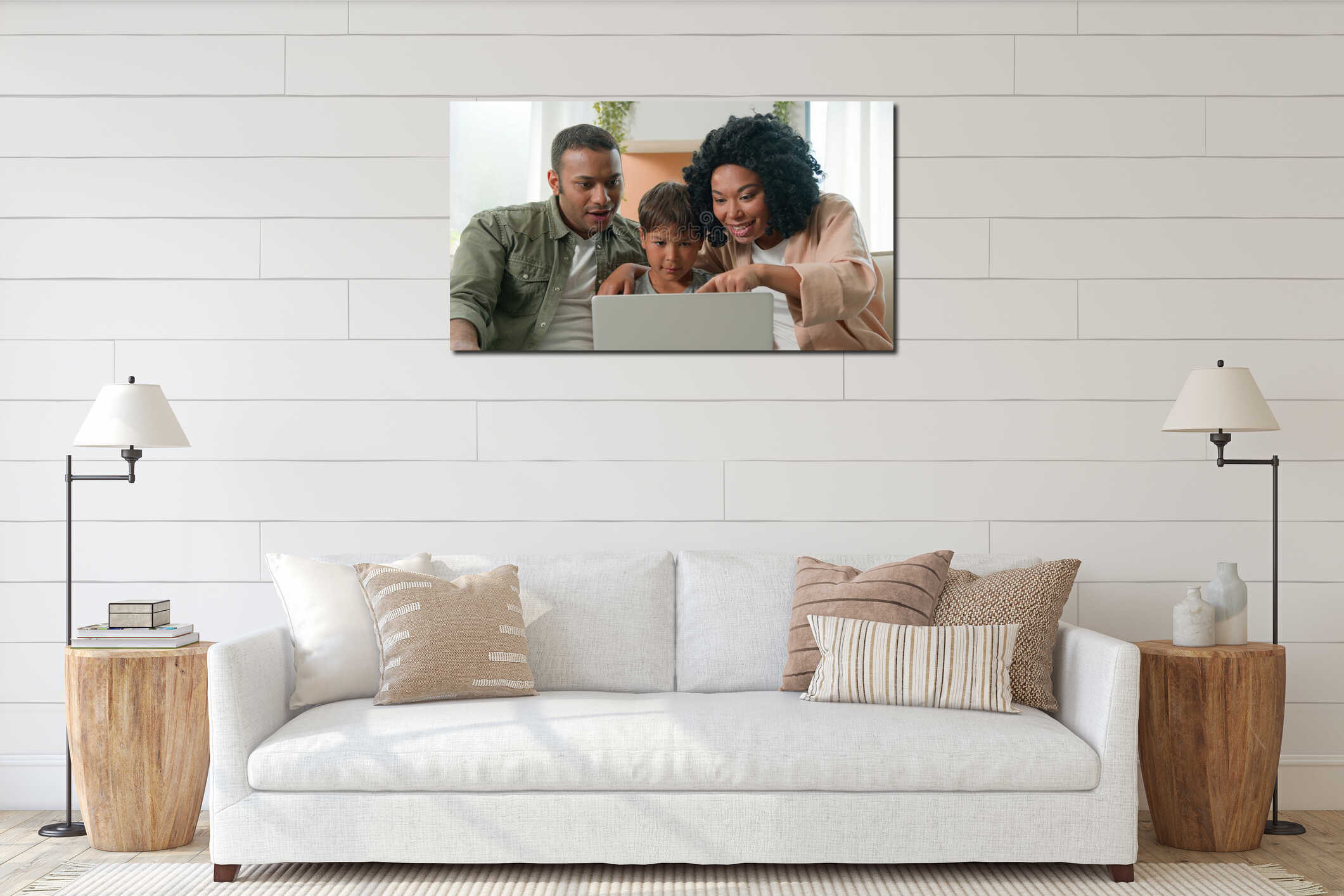 Canvas hanging interior mockup
