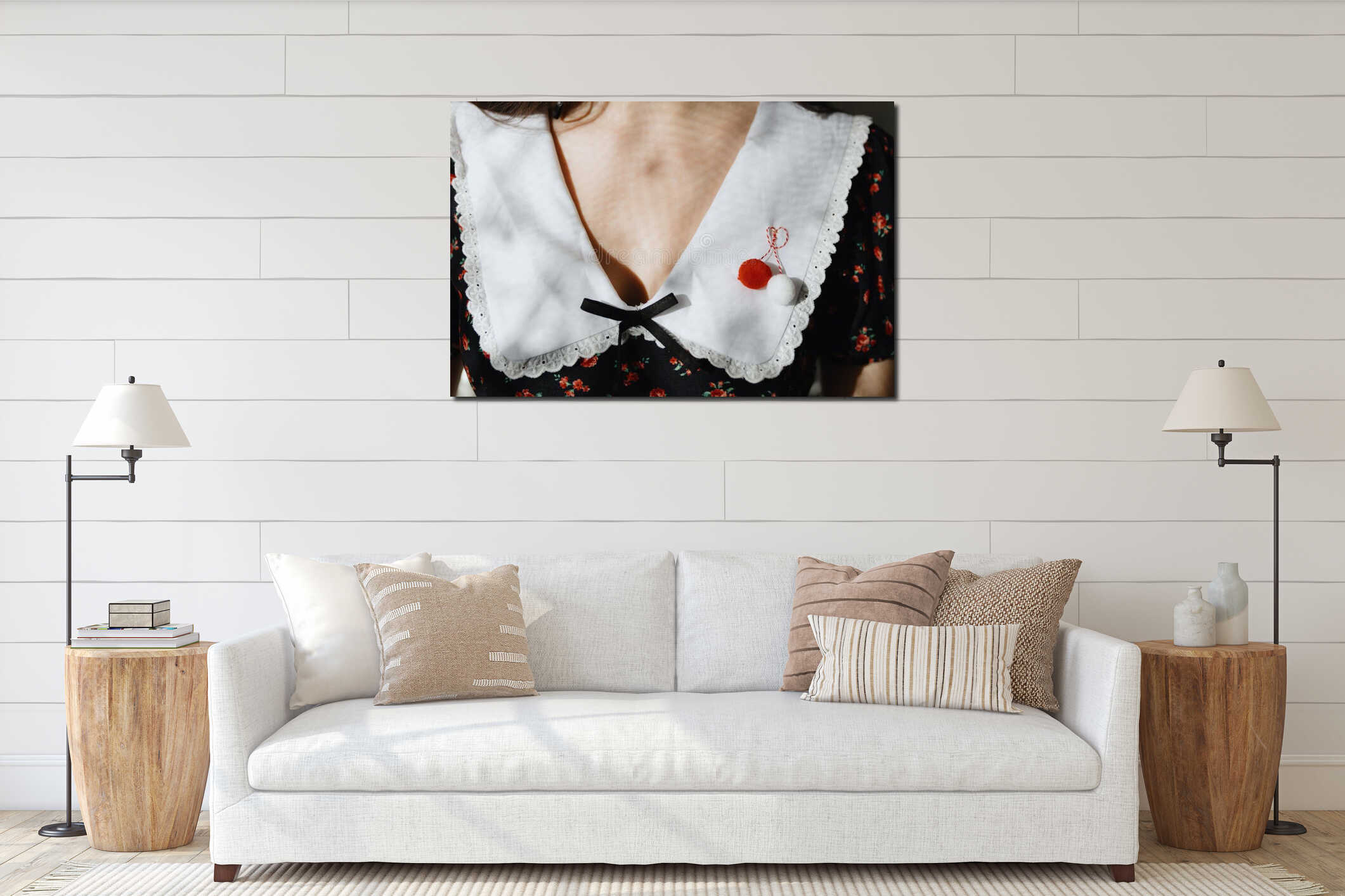 Canvas hanging interior mockup