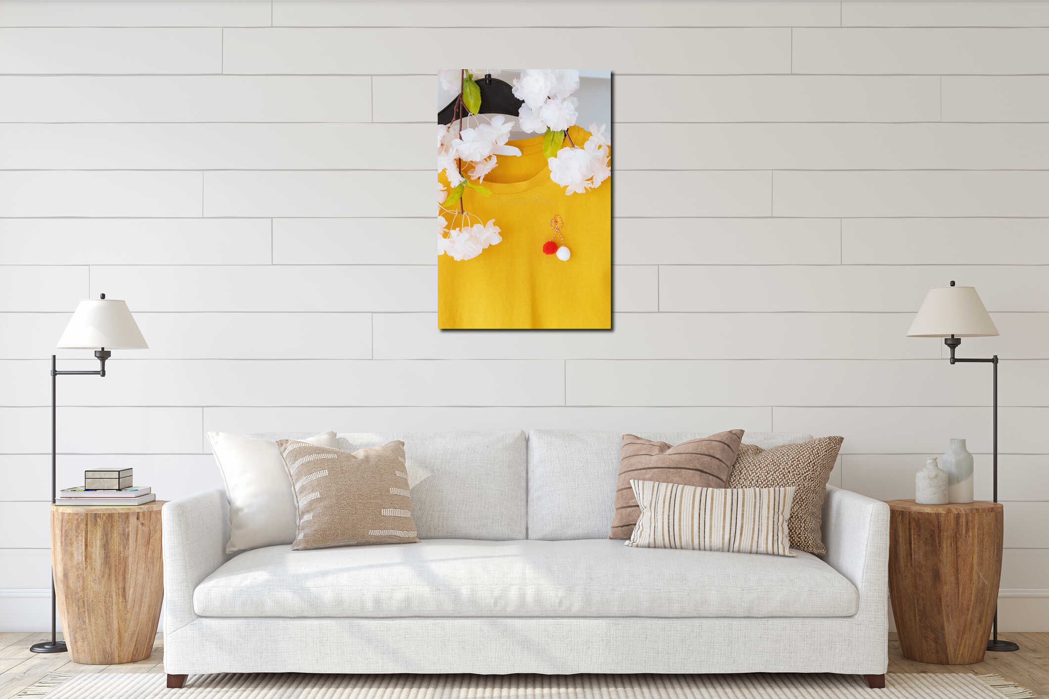 Canvas hanging interior mockup