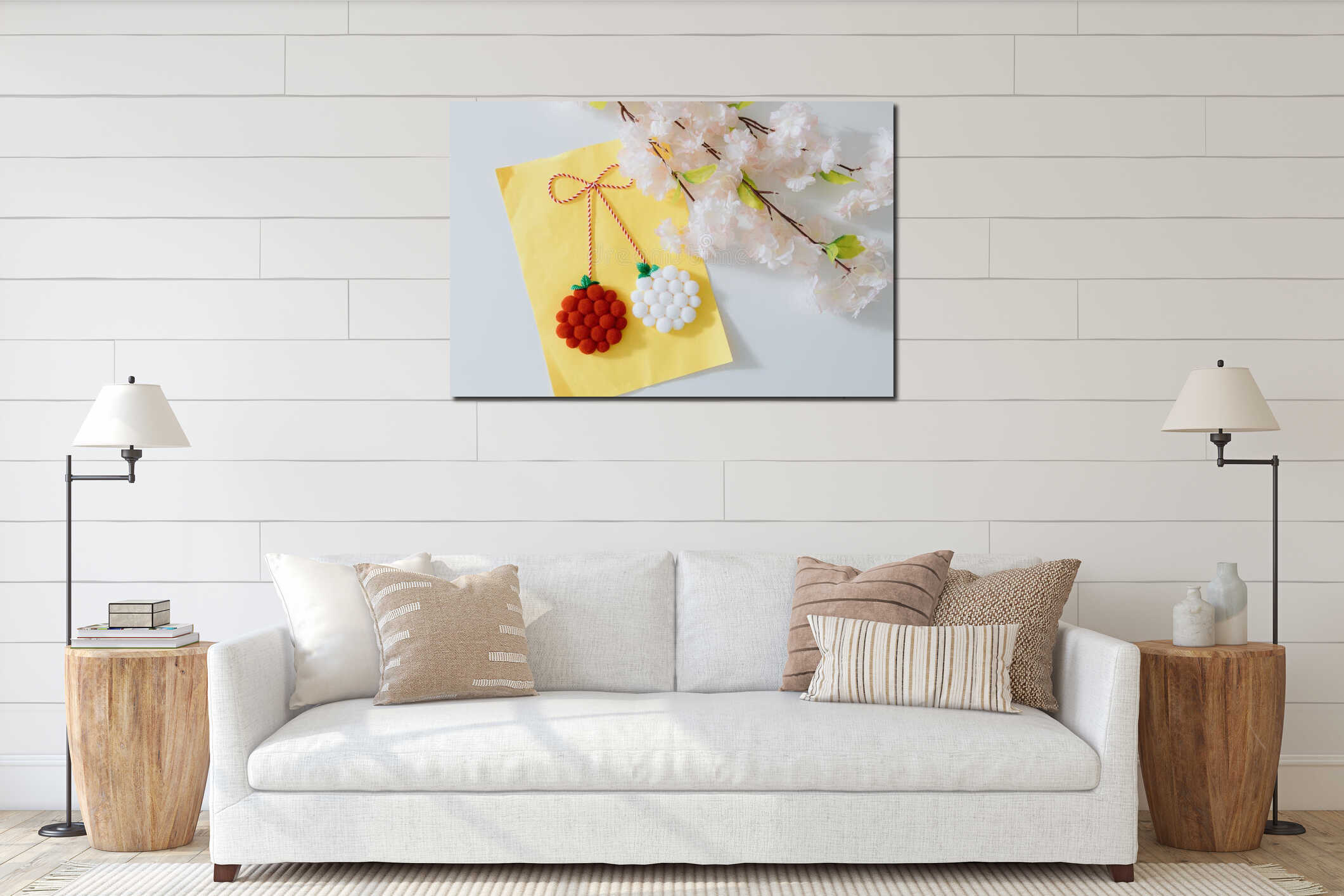Canvas hanging interior mockup