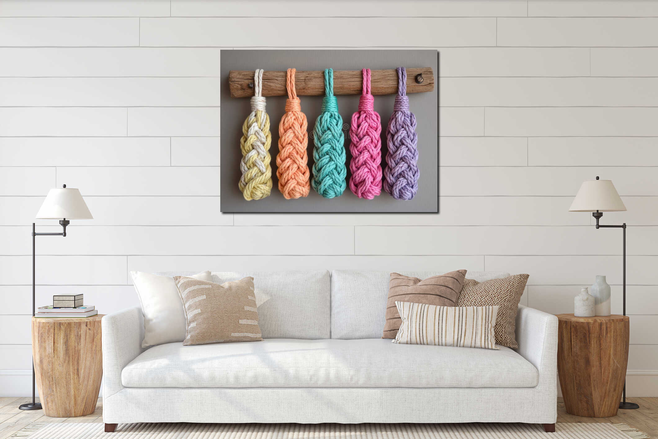 Canvas hanging interior mockup