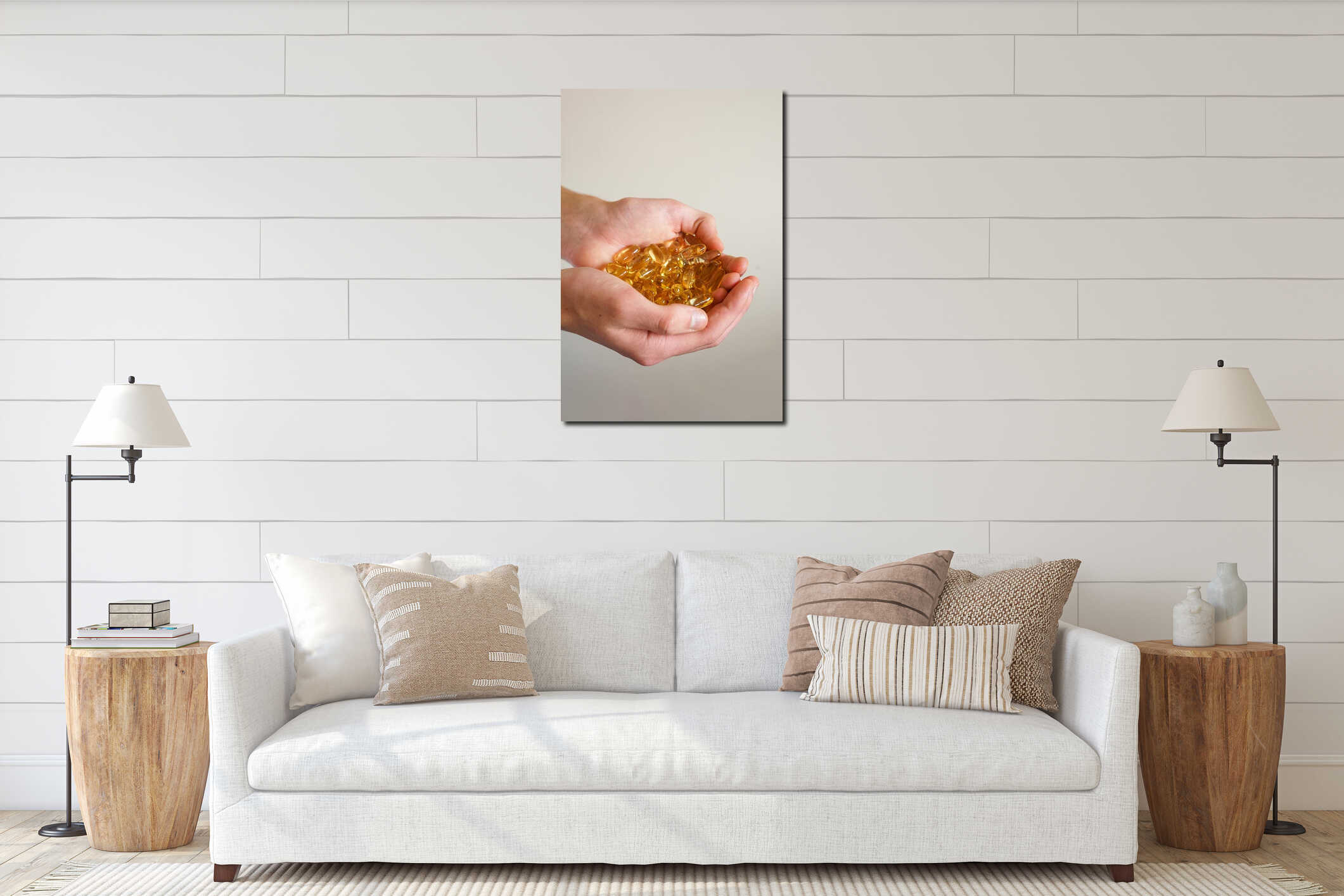 Canvas hanging interior mockup
