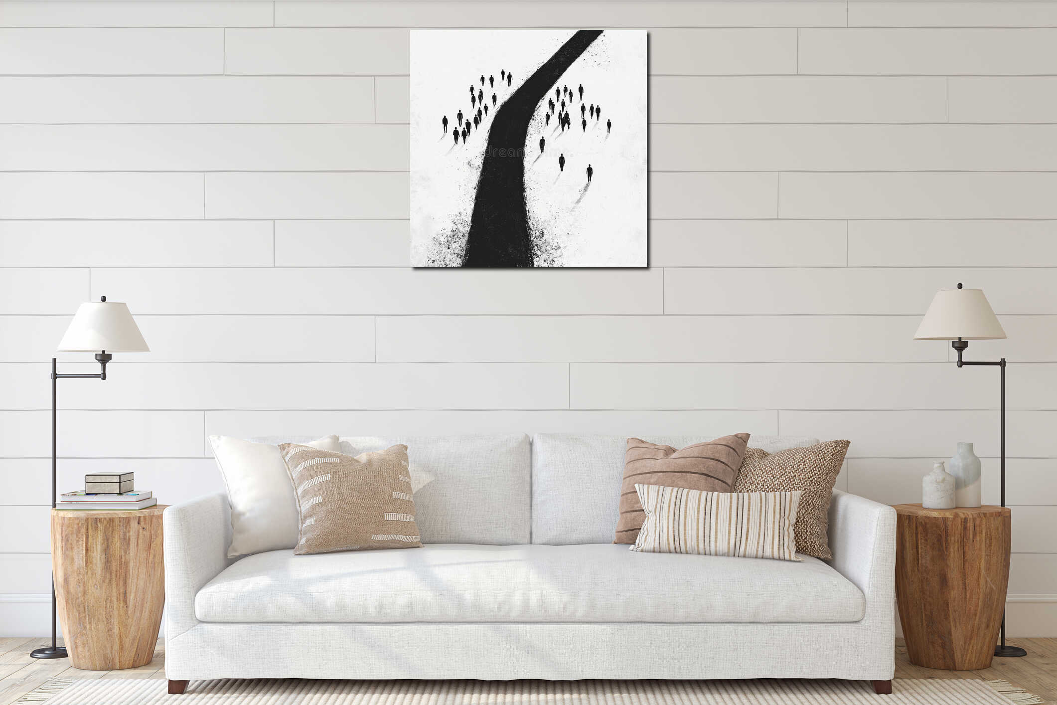 Canvas hanging interior mockup