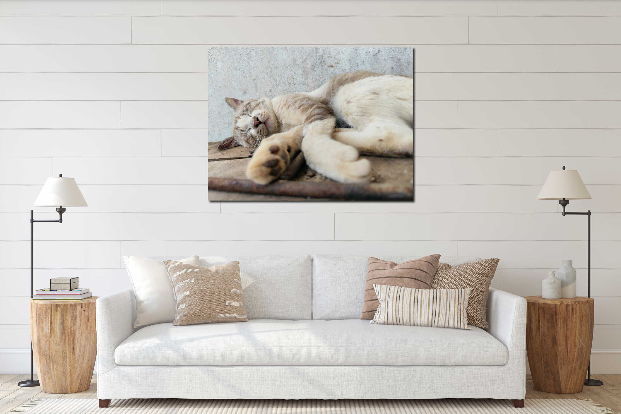 Canvas hanging interior mockup