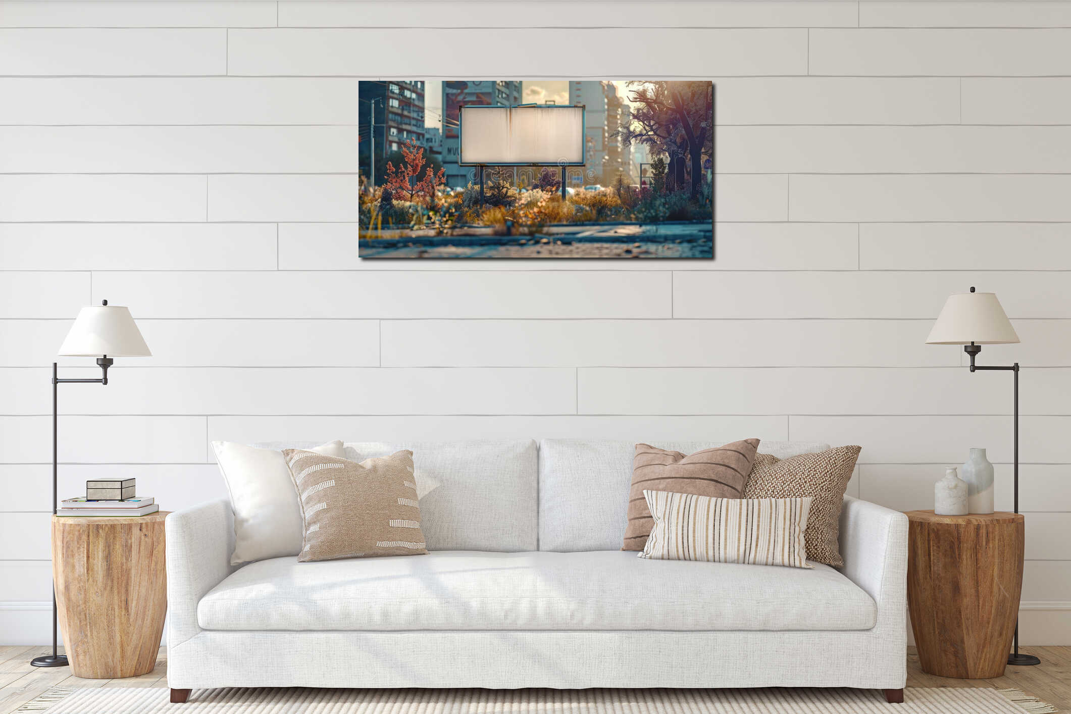 Canvas hanging interior mockup