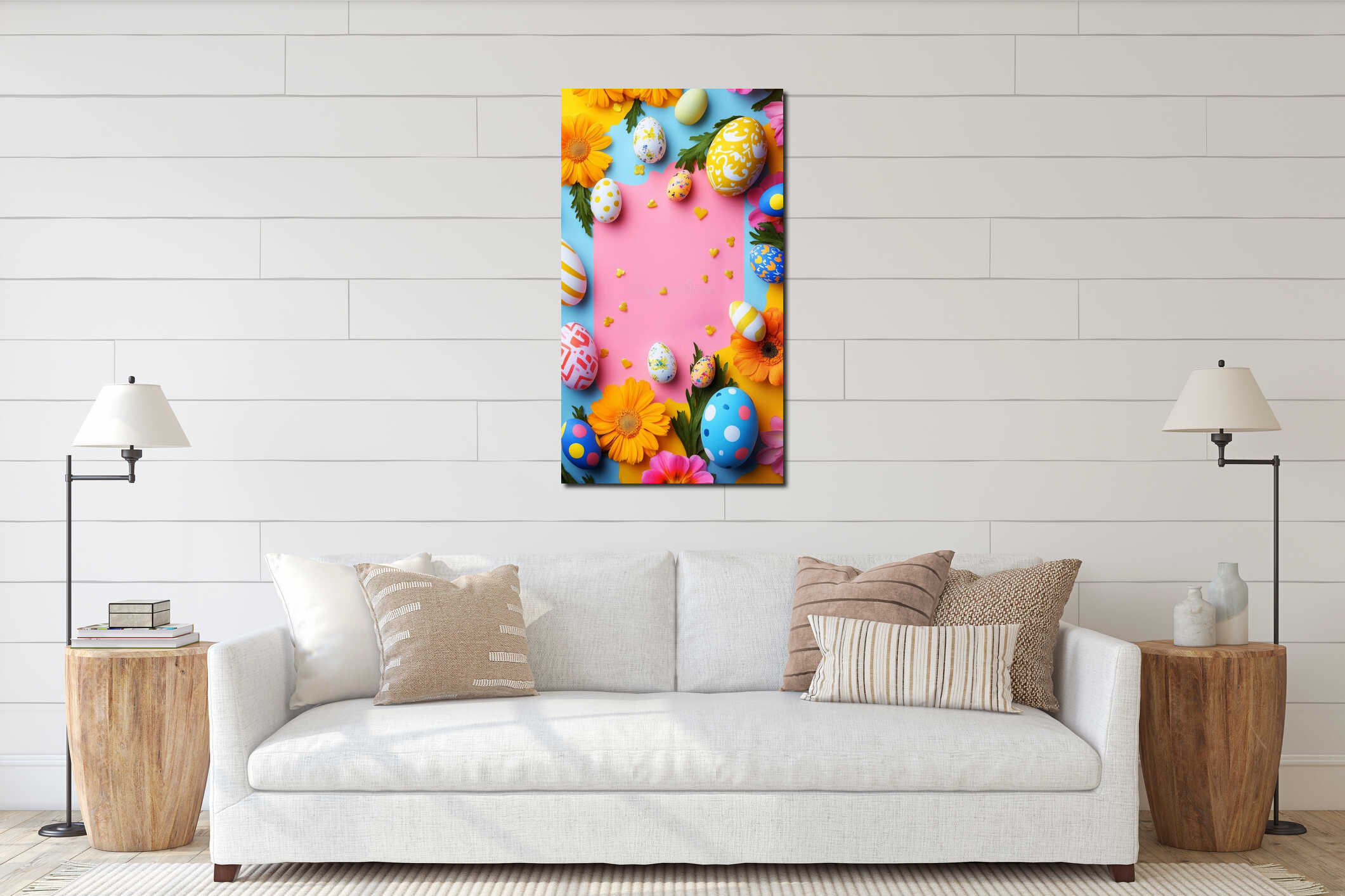 Canvas hanging interior mockup
