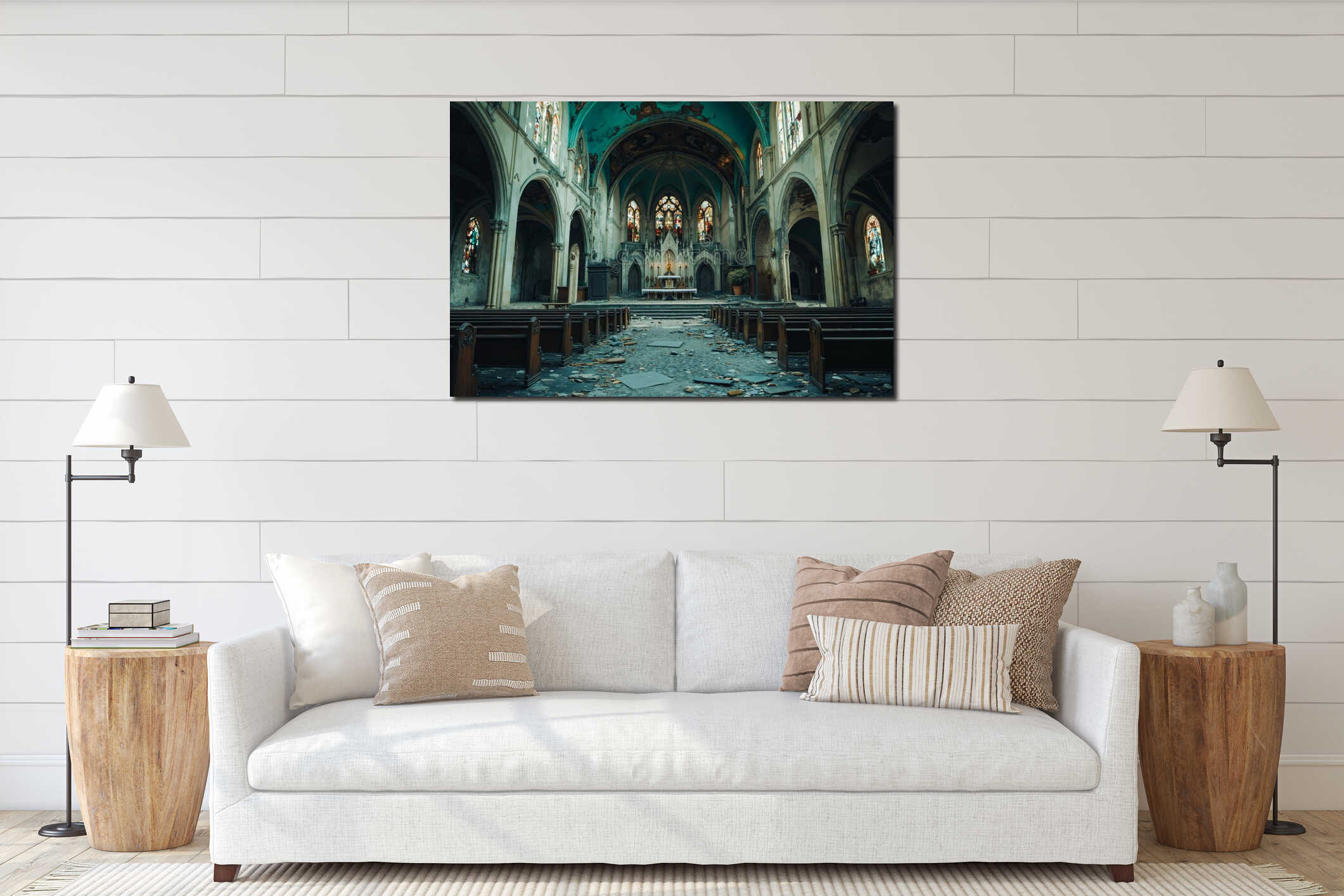 Canvas hanging interior mockup