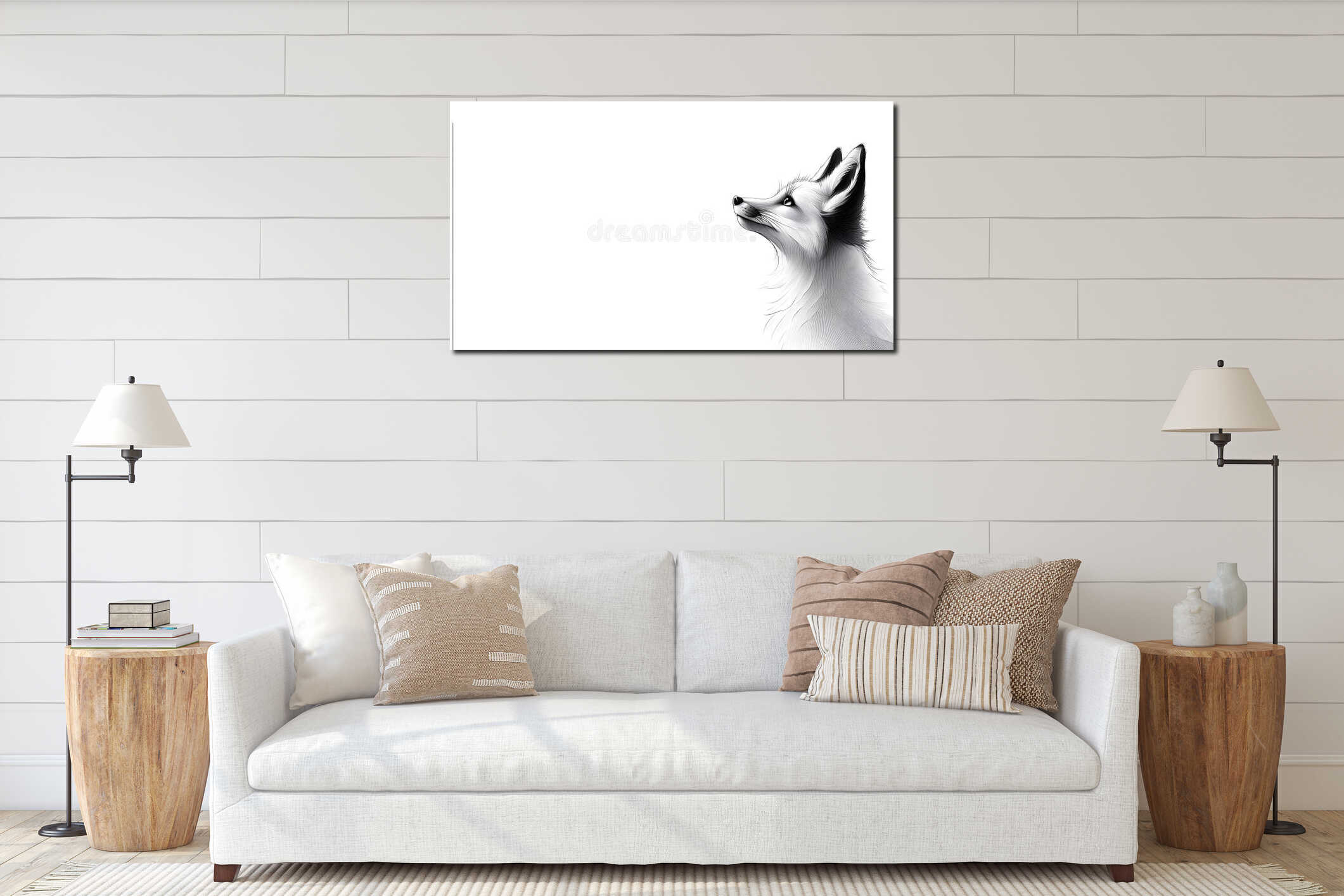 Canvas hanging interior mockup