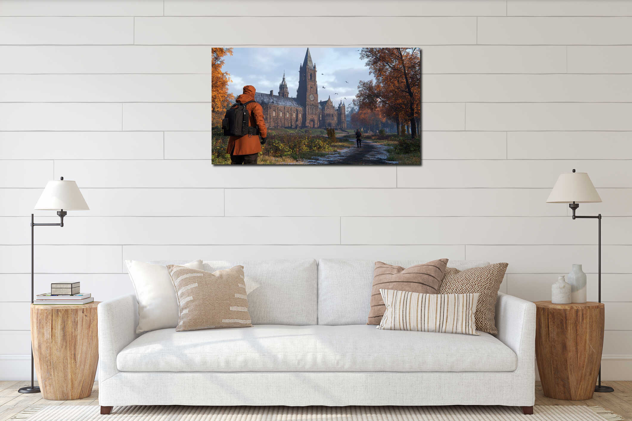 Canvas hanging interior mockup