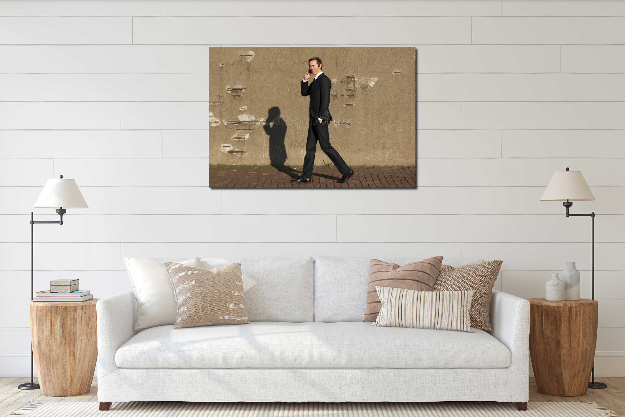 Canvas hanging interior mockup