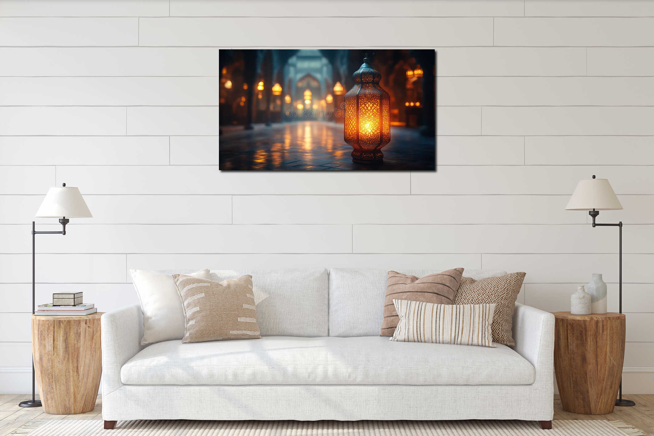 Canvas hanging interior mockup