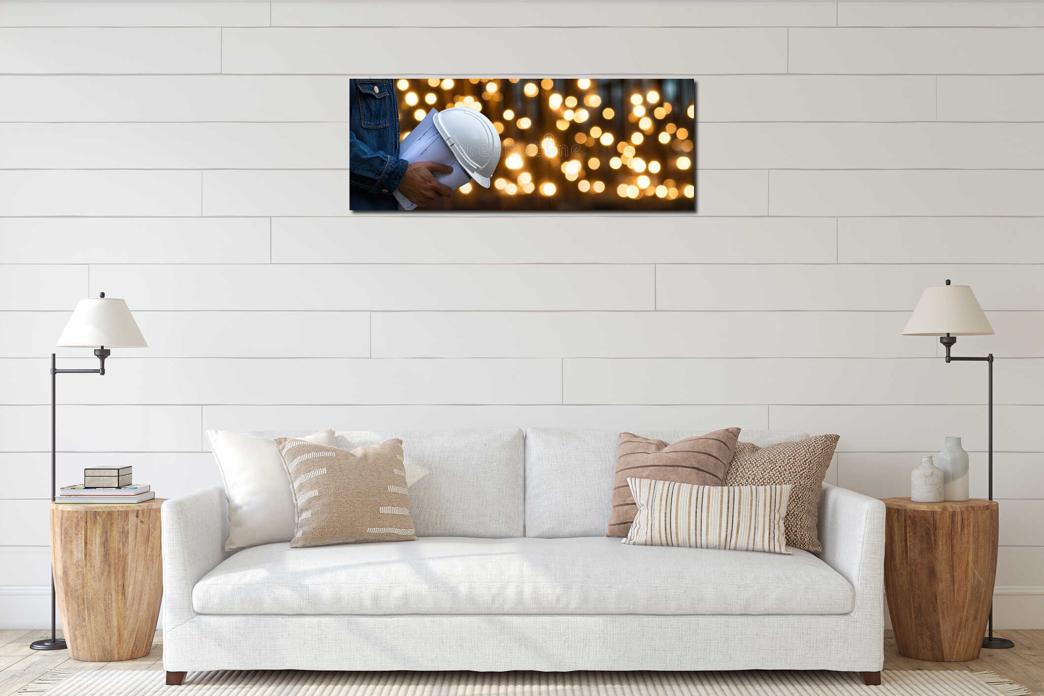 Canvas hanging interior mockup
