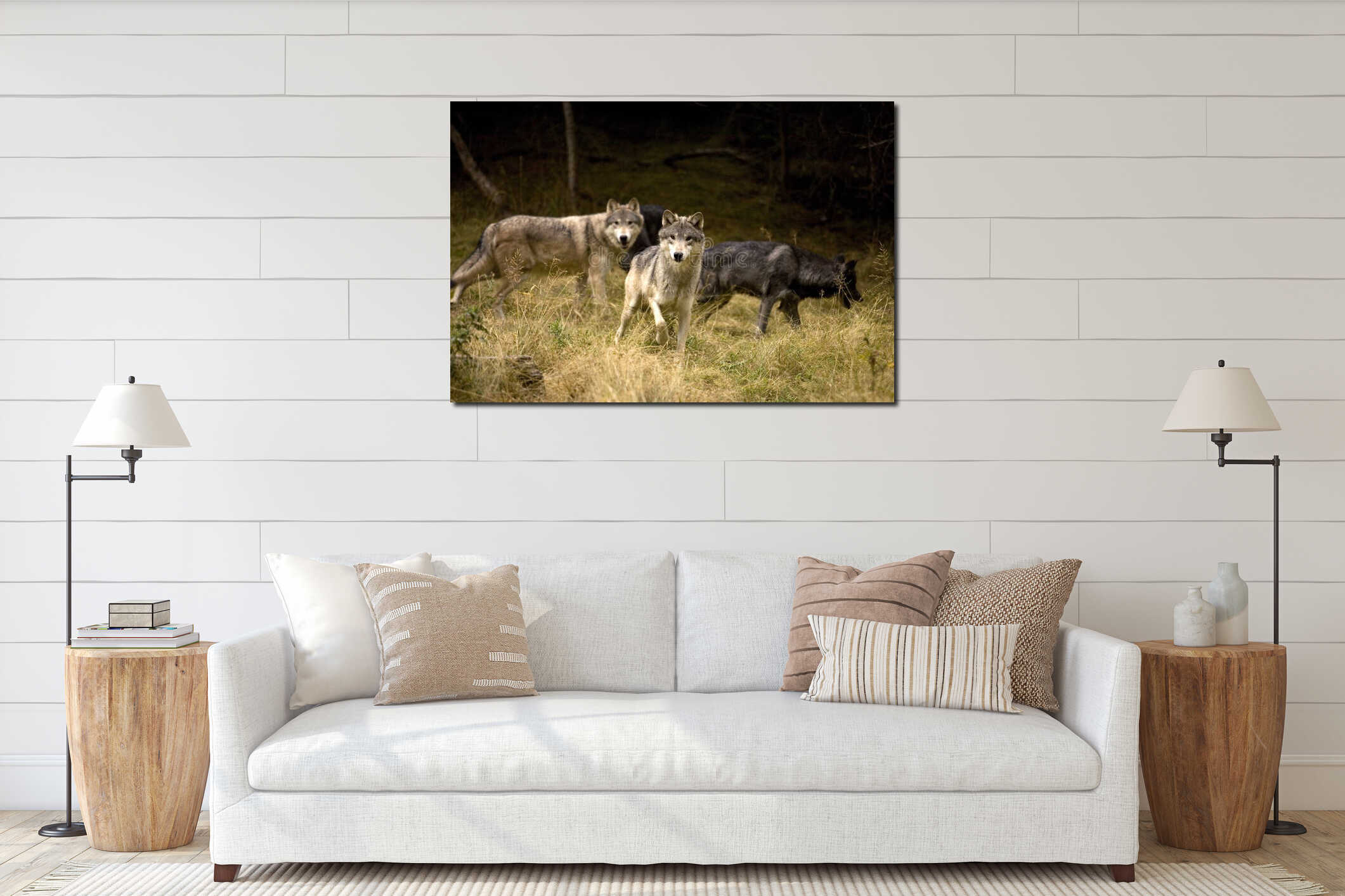 Canvas hanging interior mockup