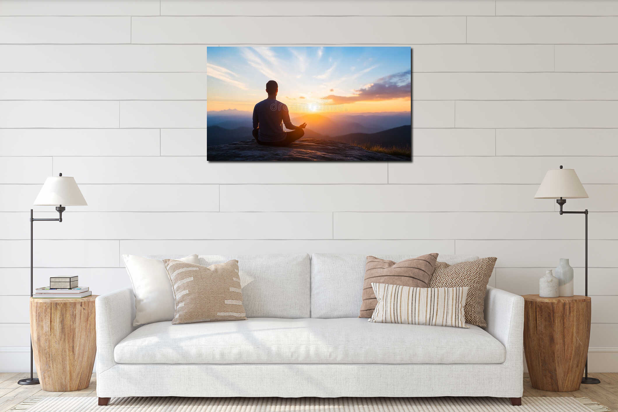 Canvas hanging interior mockup